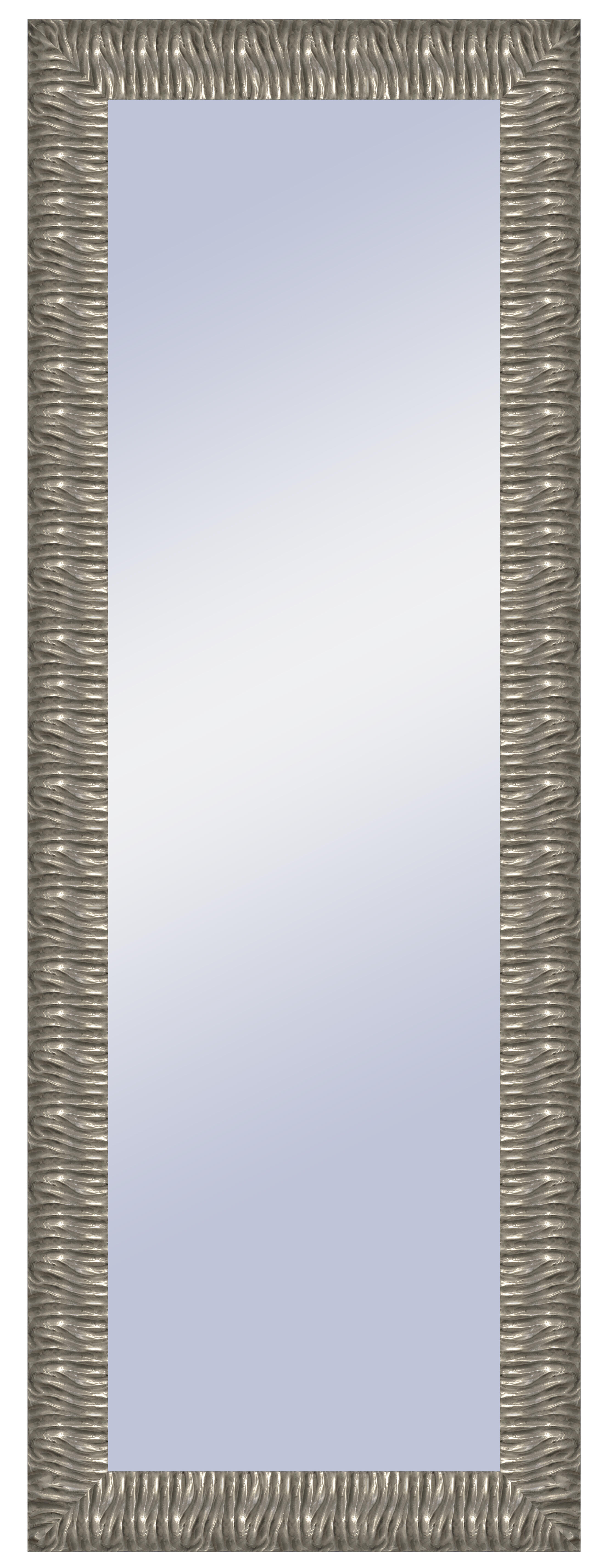 Espejo enmarcado rectangular melanie plata plata 156.4 x 56.4 cm