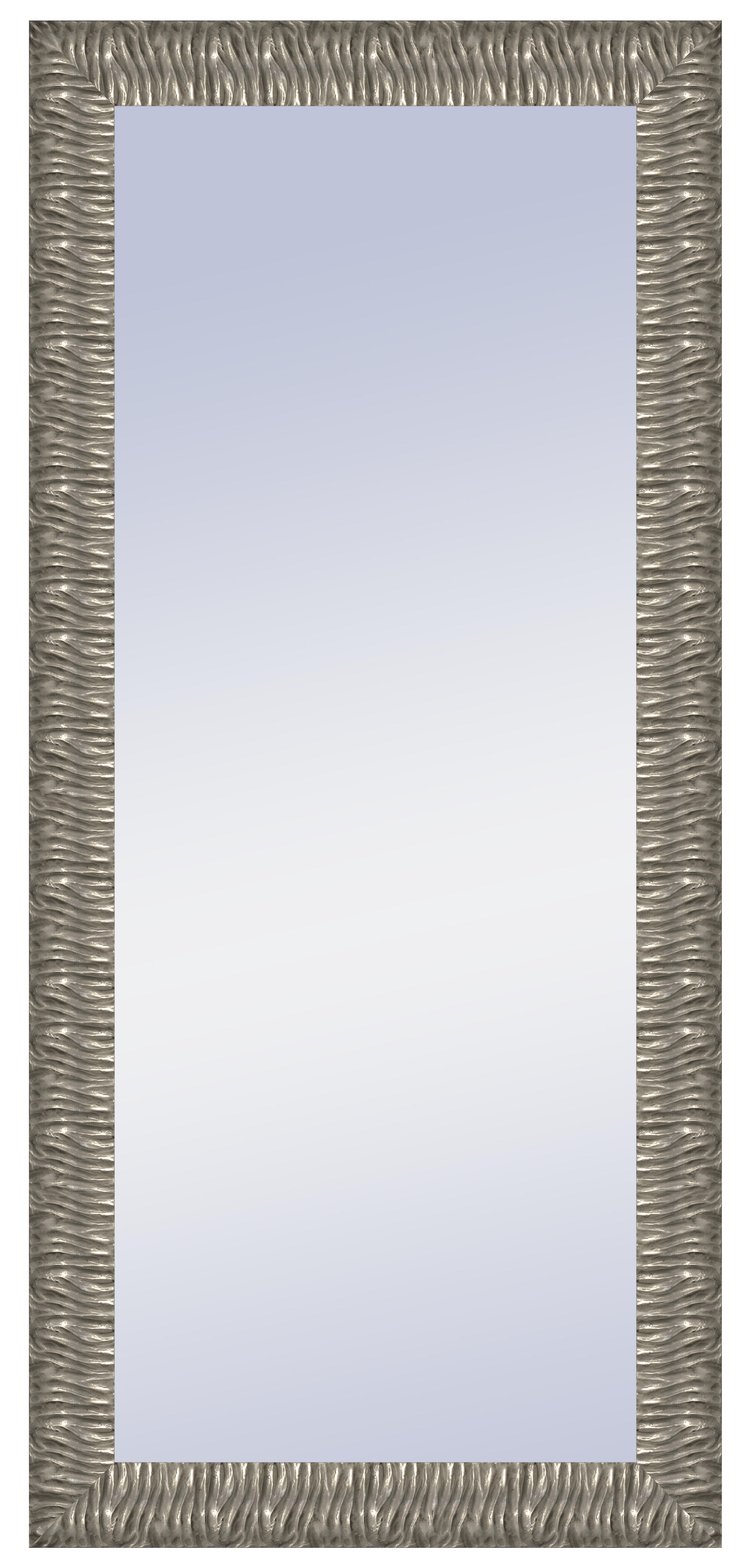 Espejo enmarcado rectangular melanie plata plata 146.4 x 66.4 cm