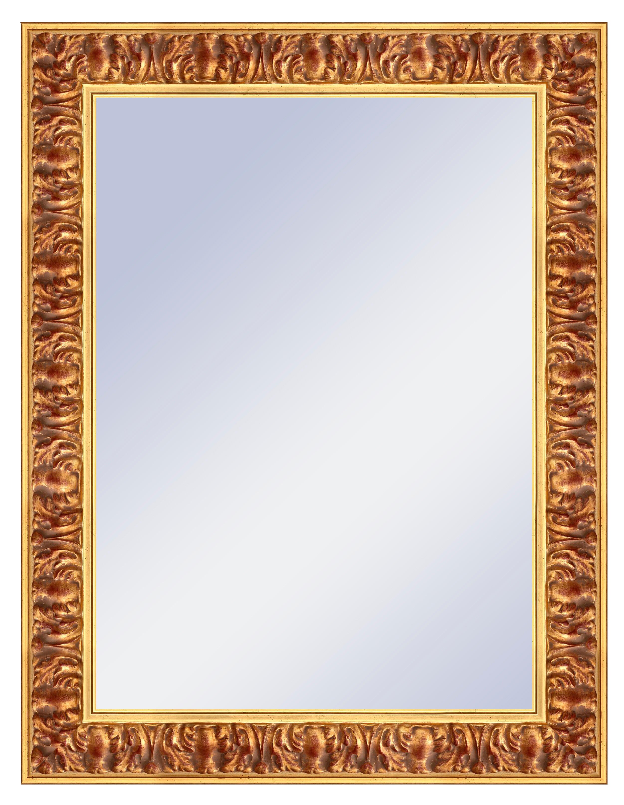 Espejo enmarcado rectangular liliane barroco dorado 67 x 87 cm