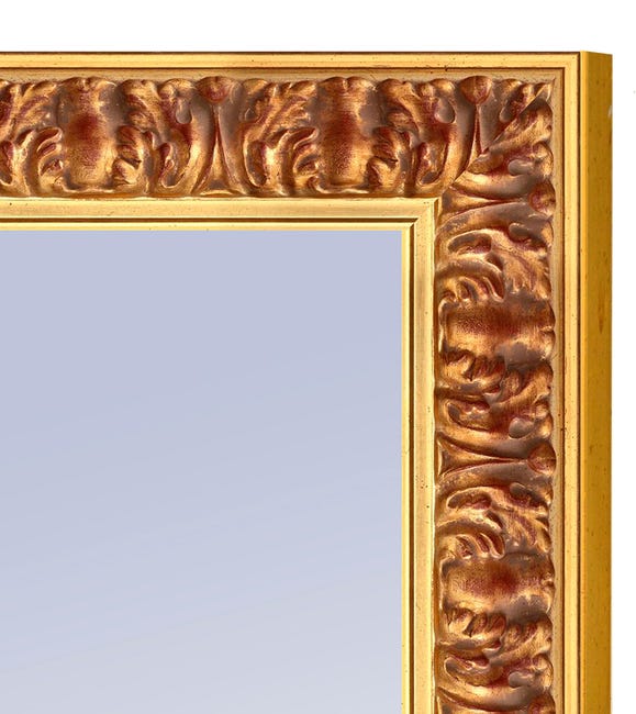 compromiso pala minusválido Espejo enmarcado rectangular Liliane Barroco dorado 137 x 47 cm | Leroy  Merlin