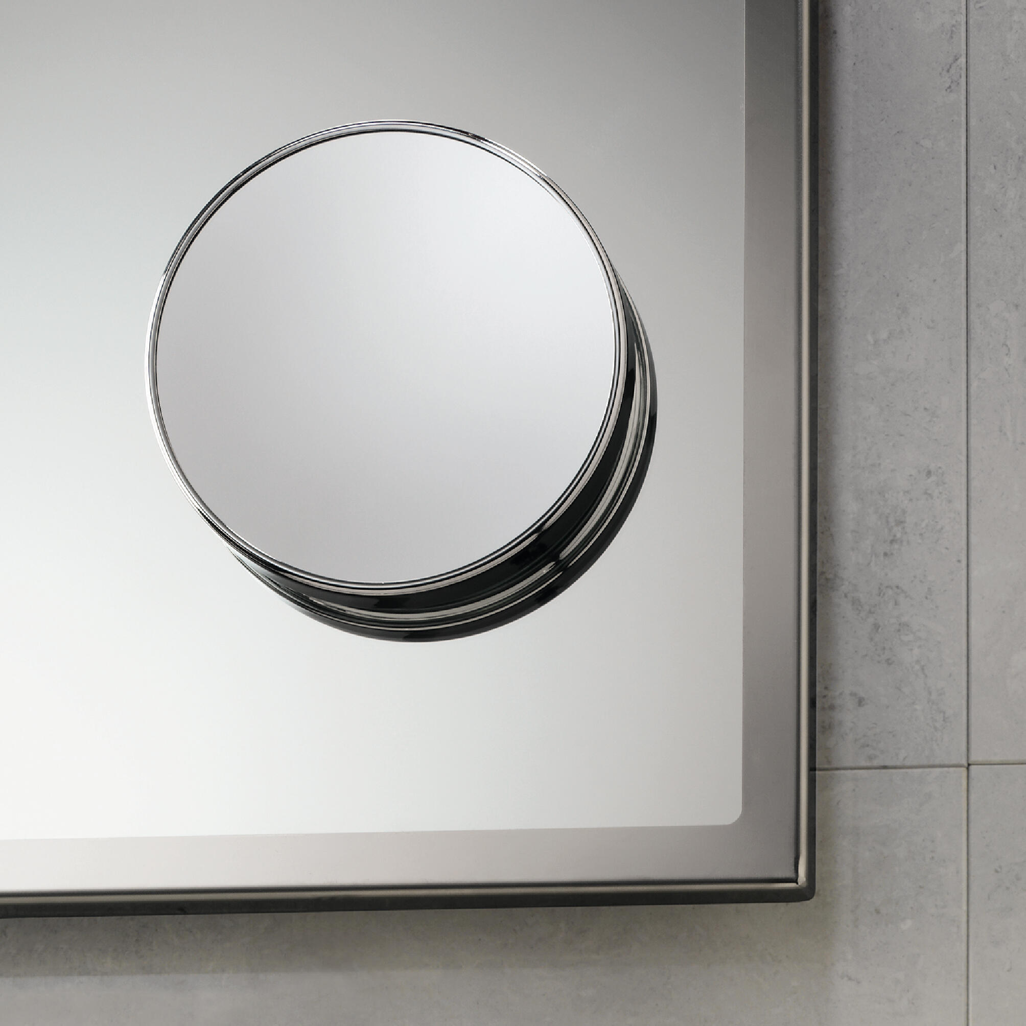 Espejo cosmético de aumento x 3 gris / plata