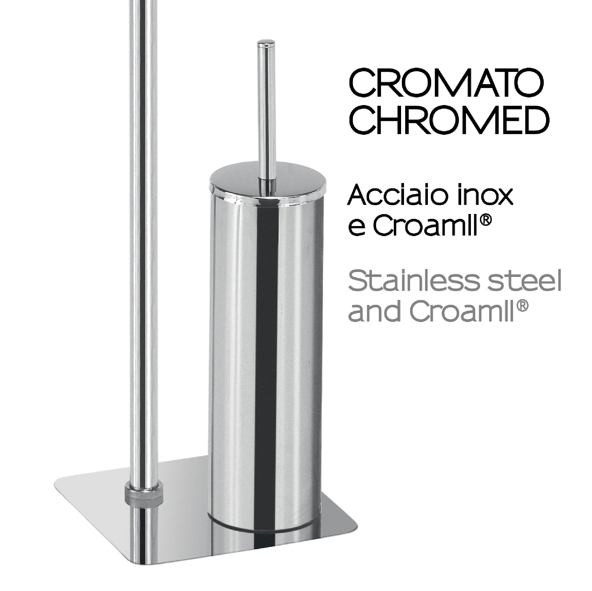 Escobillero y portarrollo artu cromado 16x65.5 cm