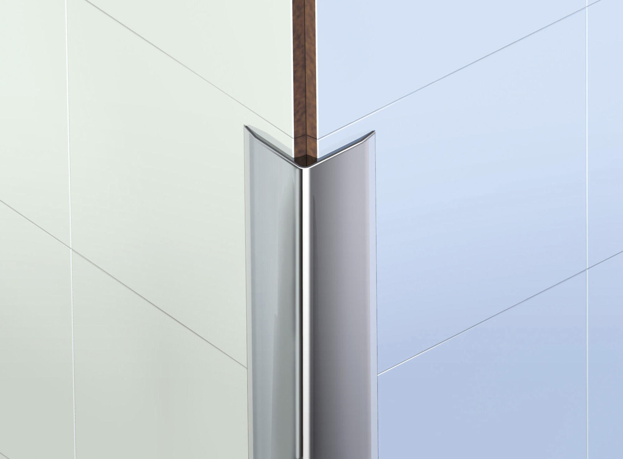 Perfil de ángulo externo de acero inoxidable 3x255 cm alto brillo-16