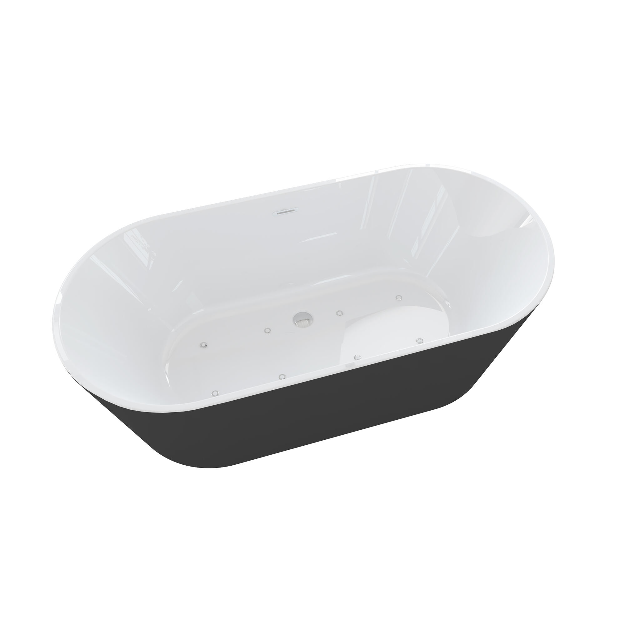Bañera con hidromasaje sanycces diane blanco y negro 170x80 cm