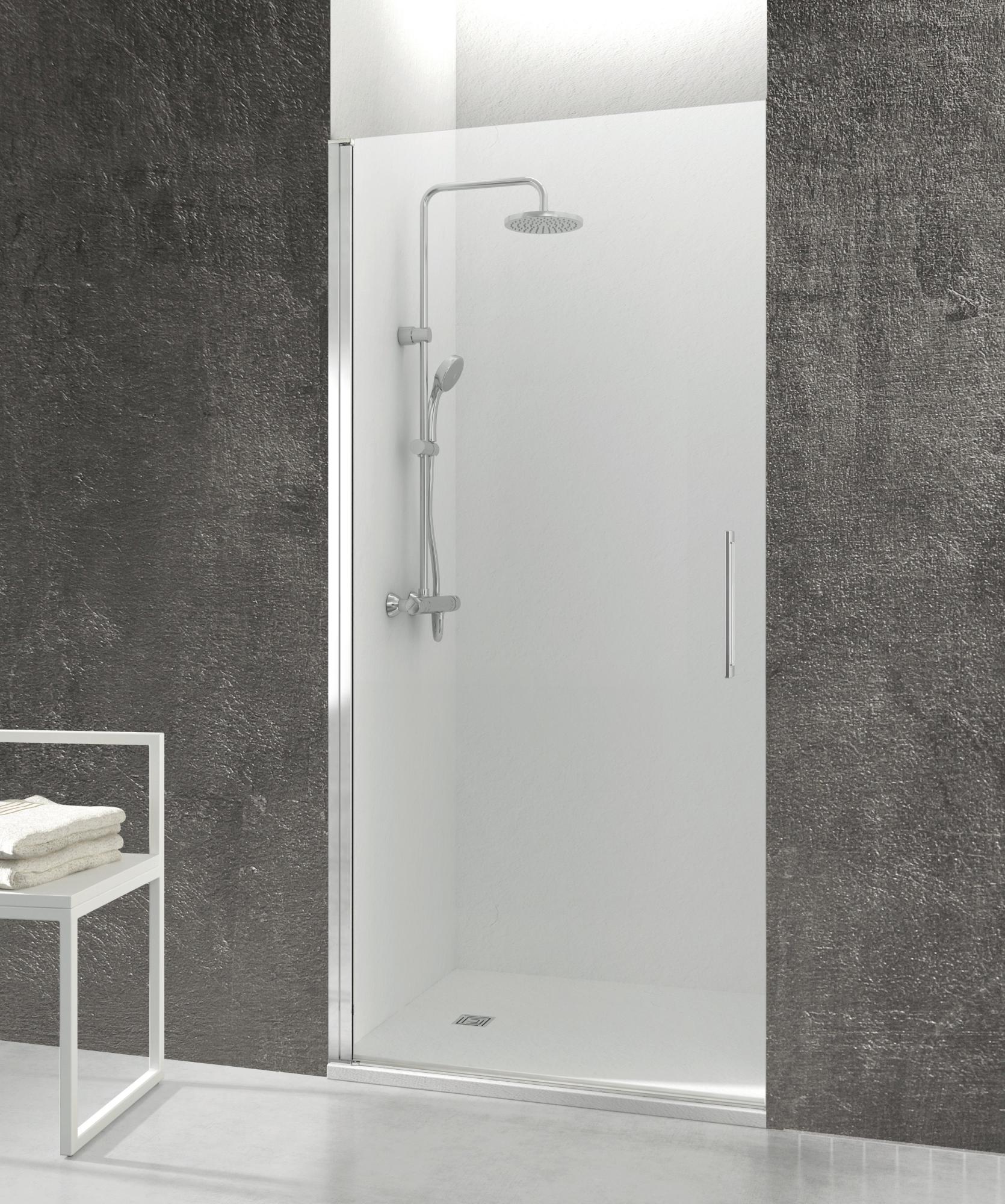 Mampara abatible abat a transparente perfil cromado (41.1-42.6)x195 cm de la marca GME Mampara abatible abat a transparente perfil cromado (41.1-42.6)x195 cm de la marca GME