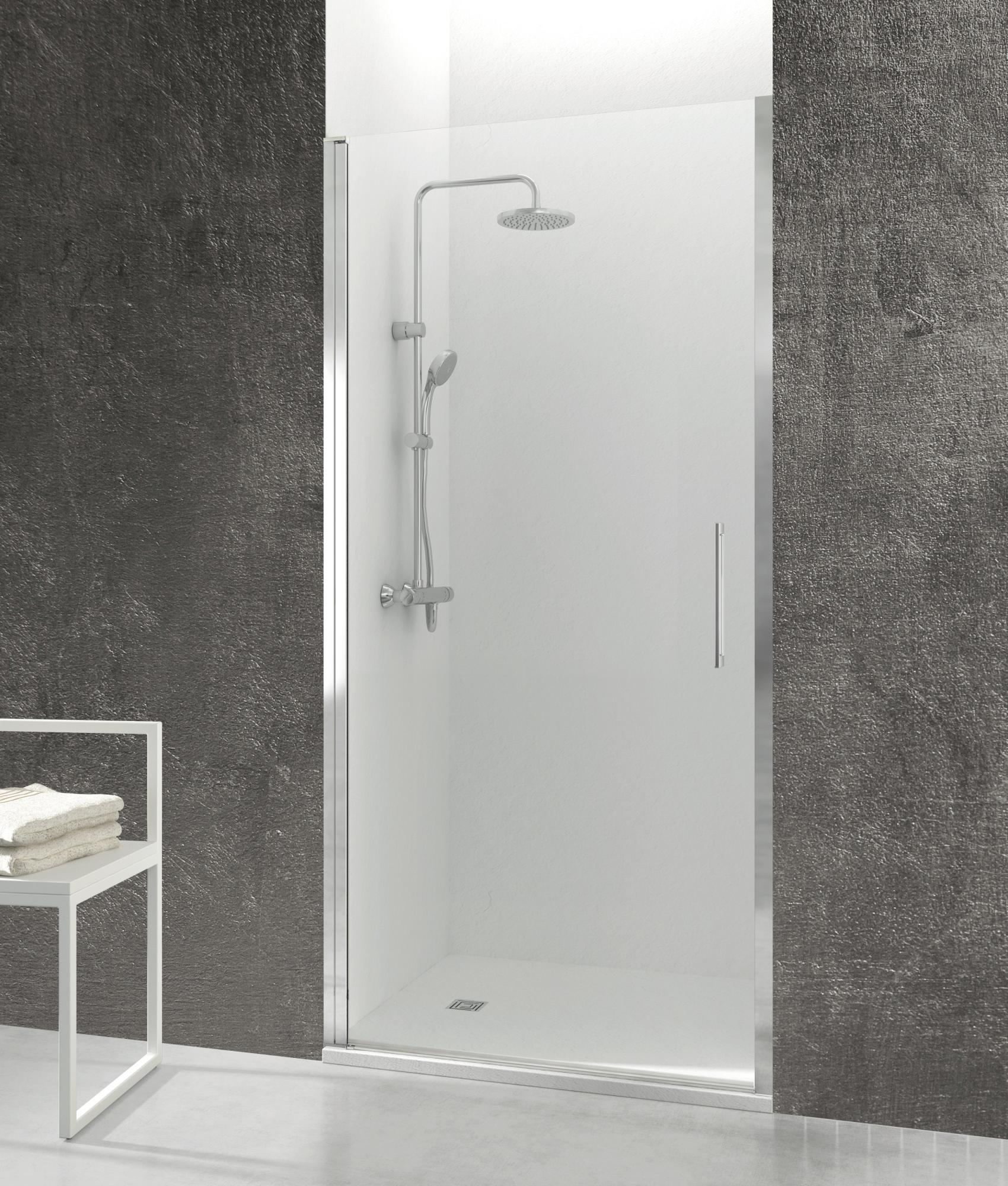 Mampara abatible abat b transparente perfil cromado (68.6-72.6)x195 cm de la marca GME Mampara abatible abat b transparente perfil cromado (68.6-72.6)x195 cm de la marca GME