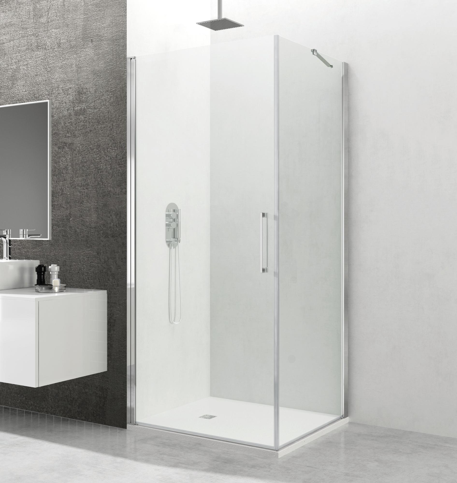 Mampara abatible abat a transparente perfil cromado (45.6-47.1)x195 cm de la marca GME