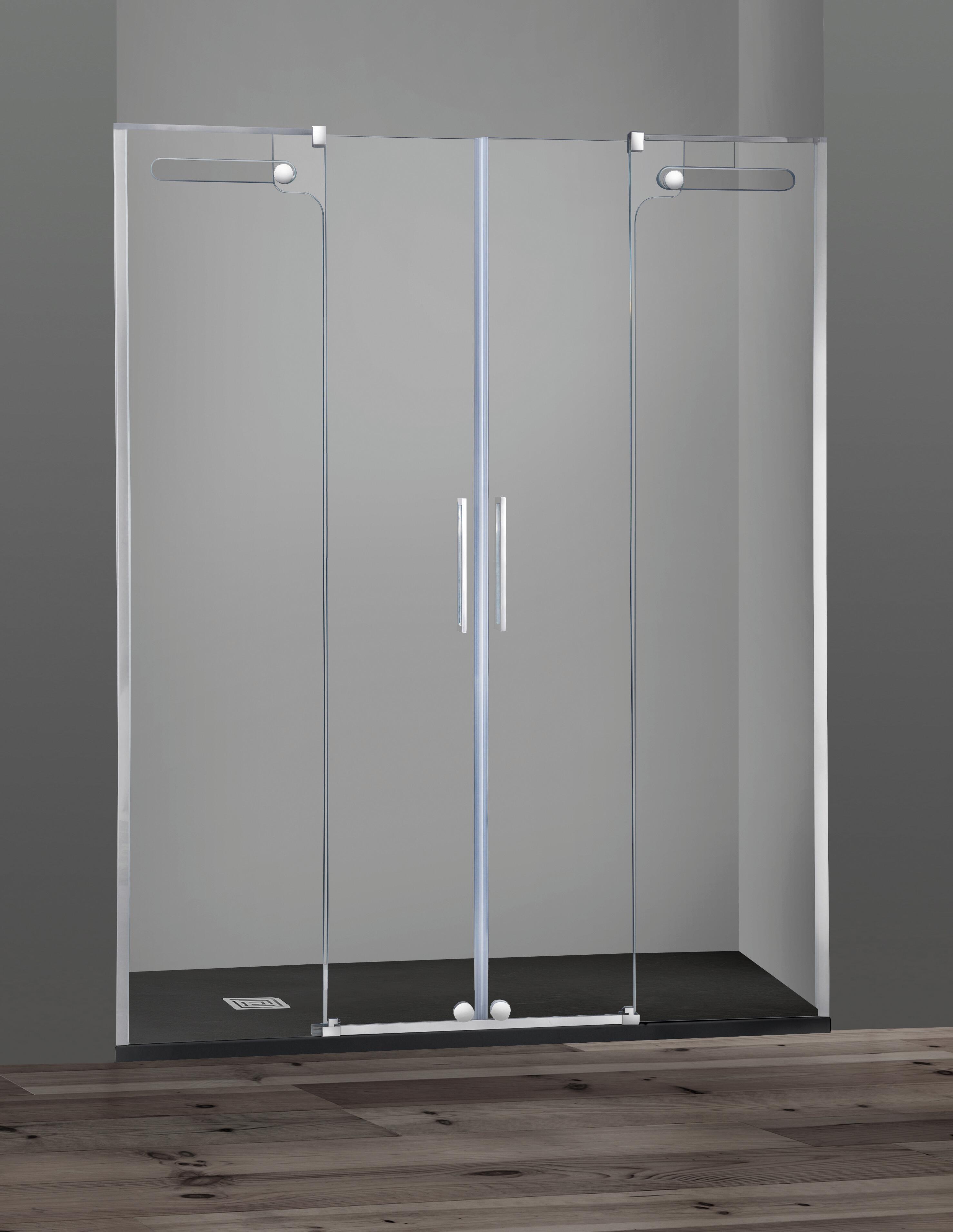 Mampara corredera steel transparente perfil cromado 170x195 cm