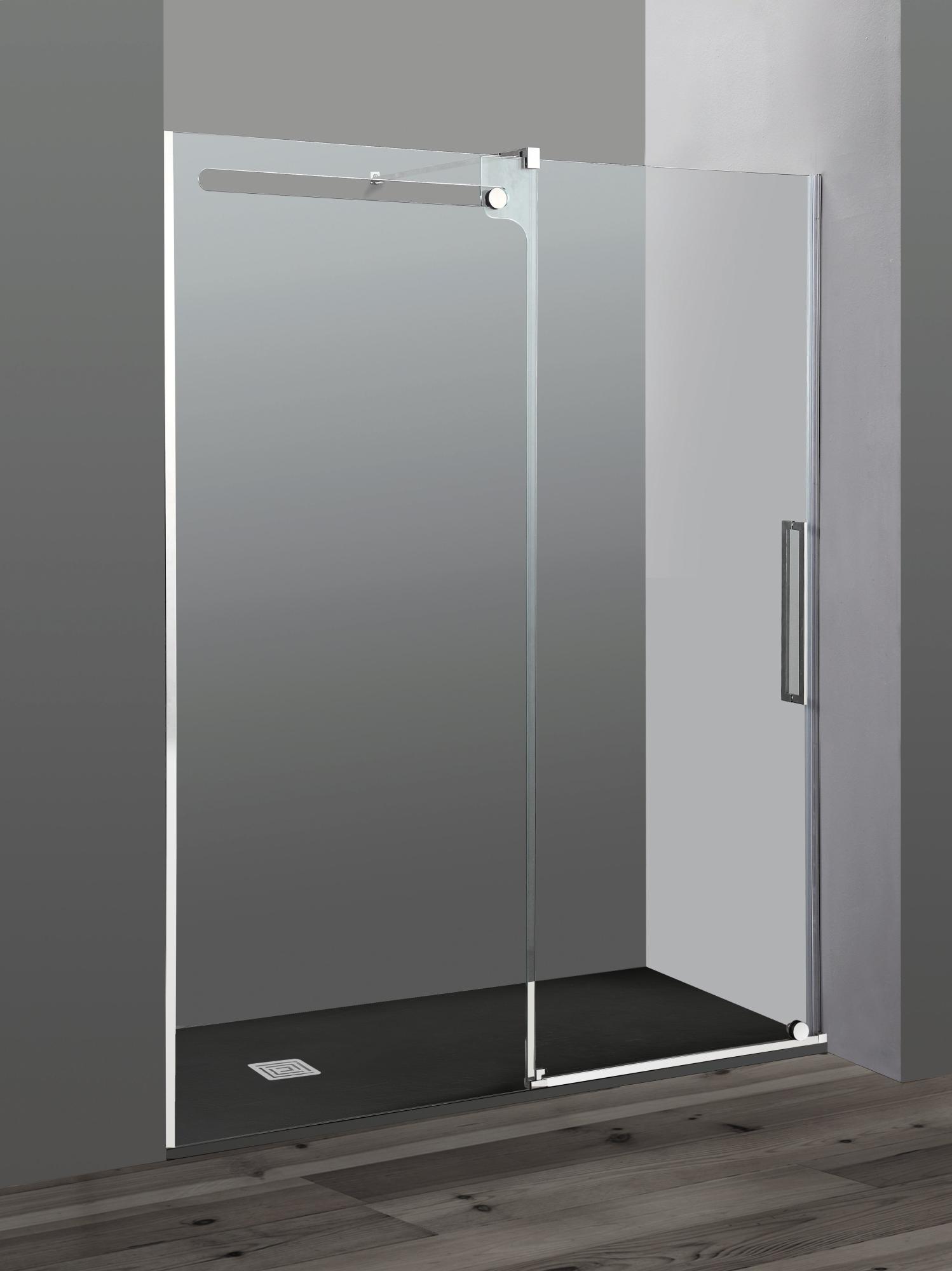 Mampara corredera steel v transparente perfil cromado (137-142)x195 cm de la marca GME