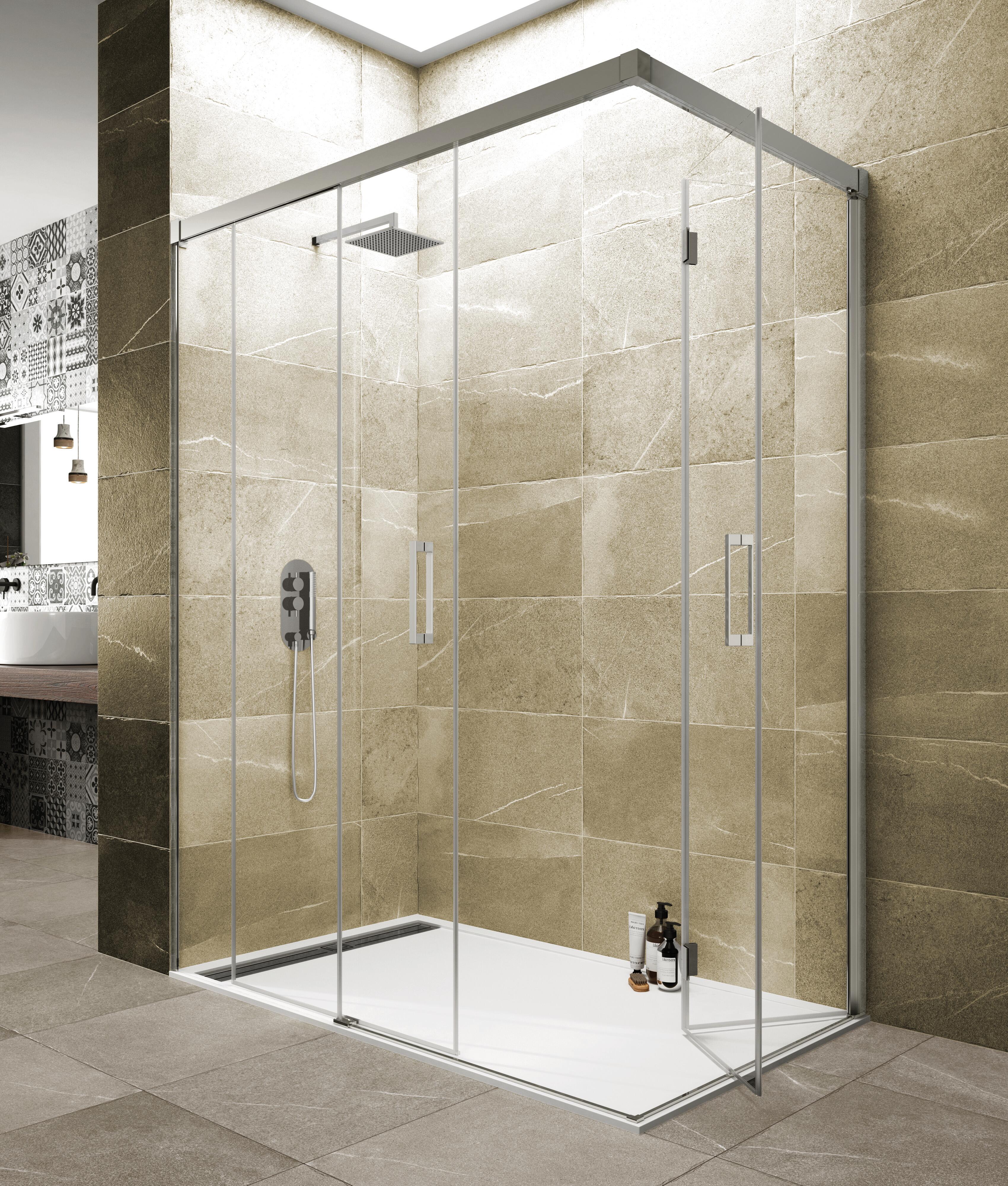 Mampara corredera tand transparente perfil cromo 6mm 102-107x86.5-89.5 cmx195cm de la marca GME