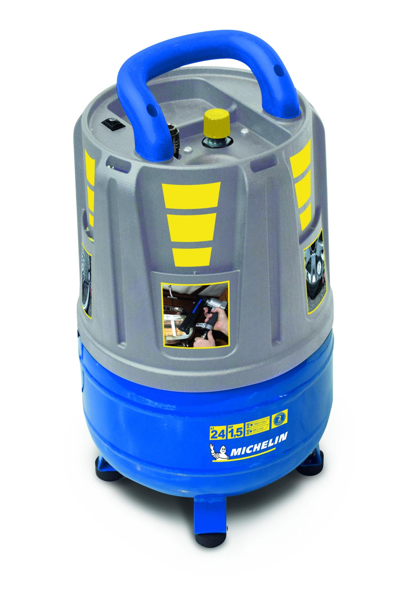 Compresor De Aire Michelin MVX24 Portátil - 24 Litros, Motor 2 HP, Sin Aceite, Ideal Para Taller, Inflado O Pintura