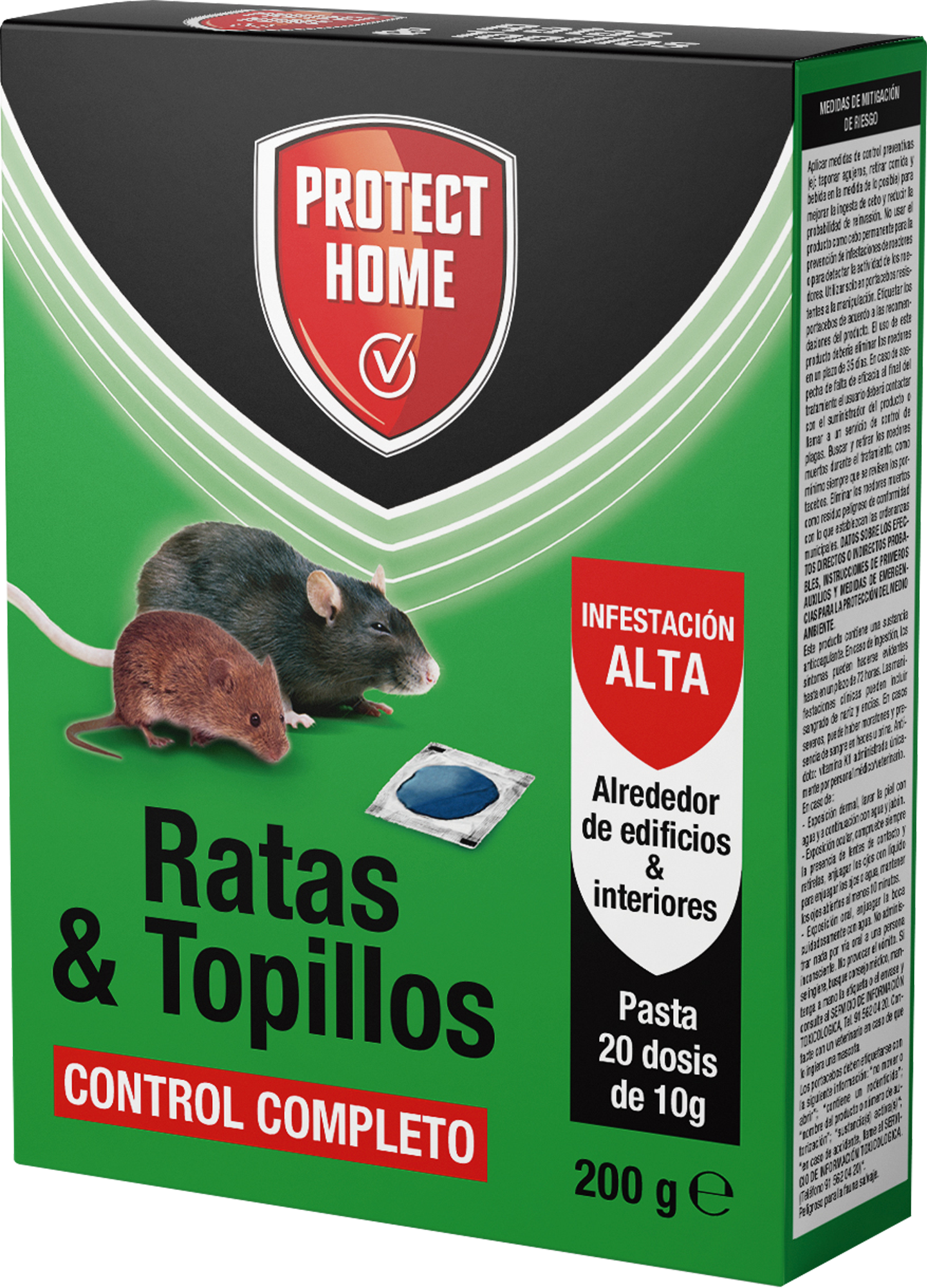Raticida cebo pasta ratas&topillos protect home 200 gr