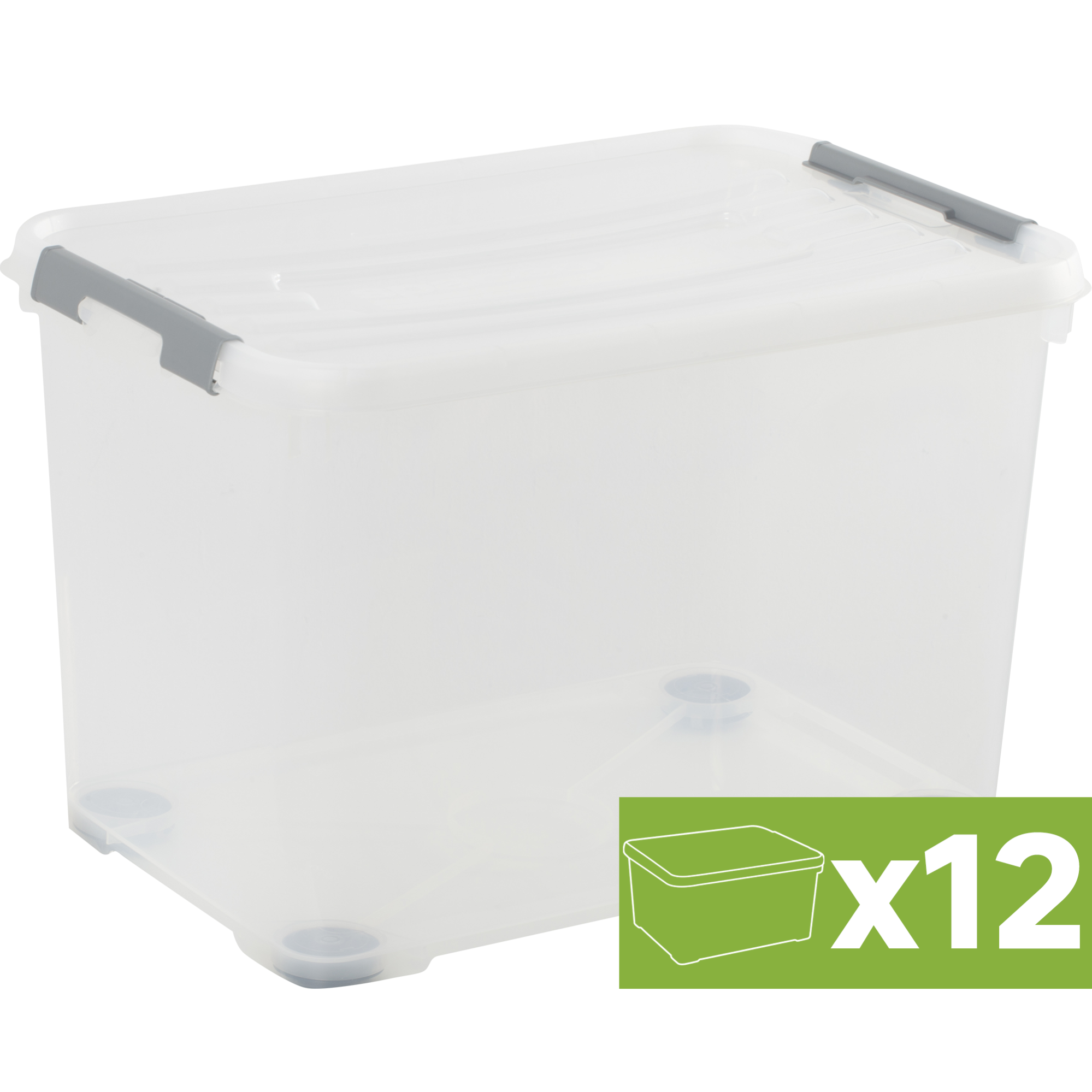 Lote 12 cajas spaceo con rueda 39x60x40 cms 65l