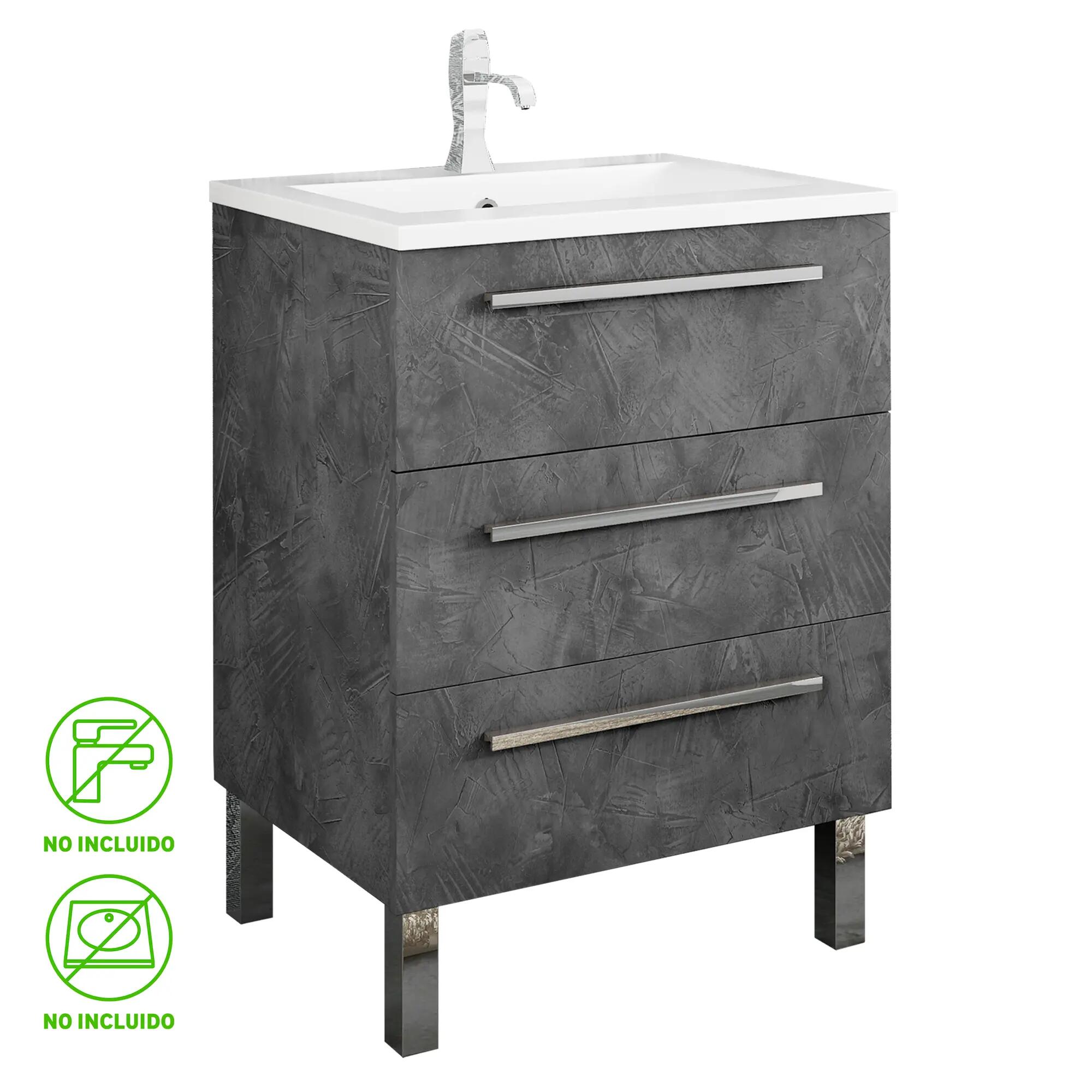 Mueble de baño madrid grafito 60x45 cm
