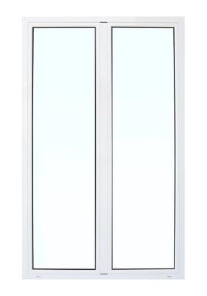 Balconera PVC 1500x2100 Blanca 2 Hojas Oscilobatiente Vidrio Transparente