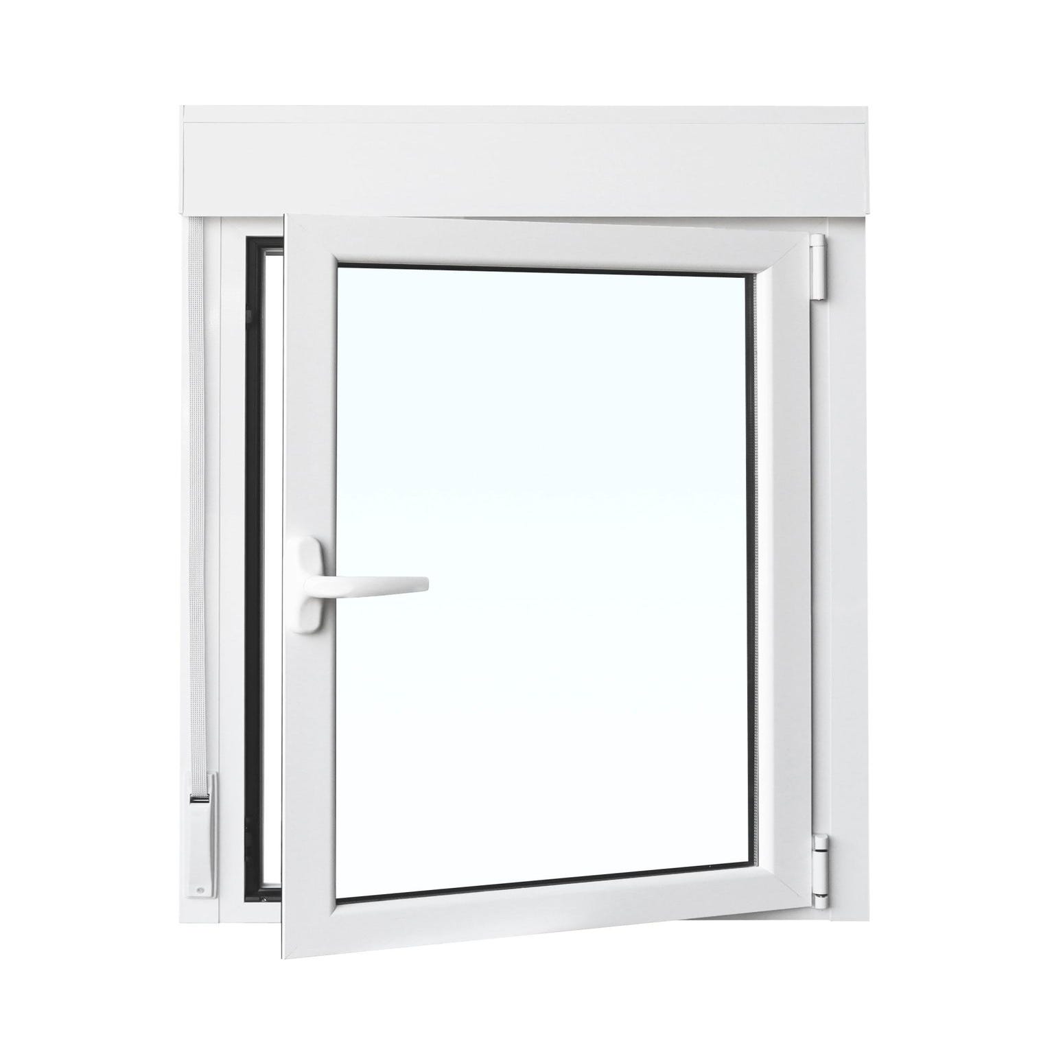 Ventana aluminio ARTENS blanca corredera con persiana de 100x115 cm