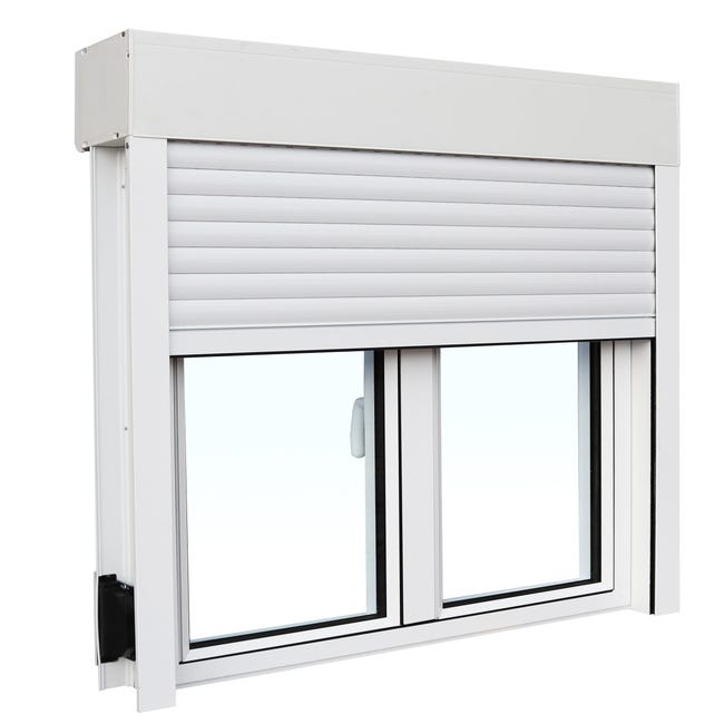Balconera PVC ARTENS blanca oscilobatiente con persiana de 140x229 cm, Leroy Merlin