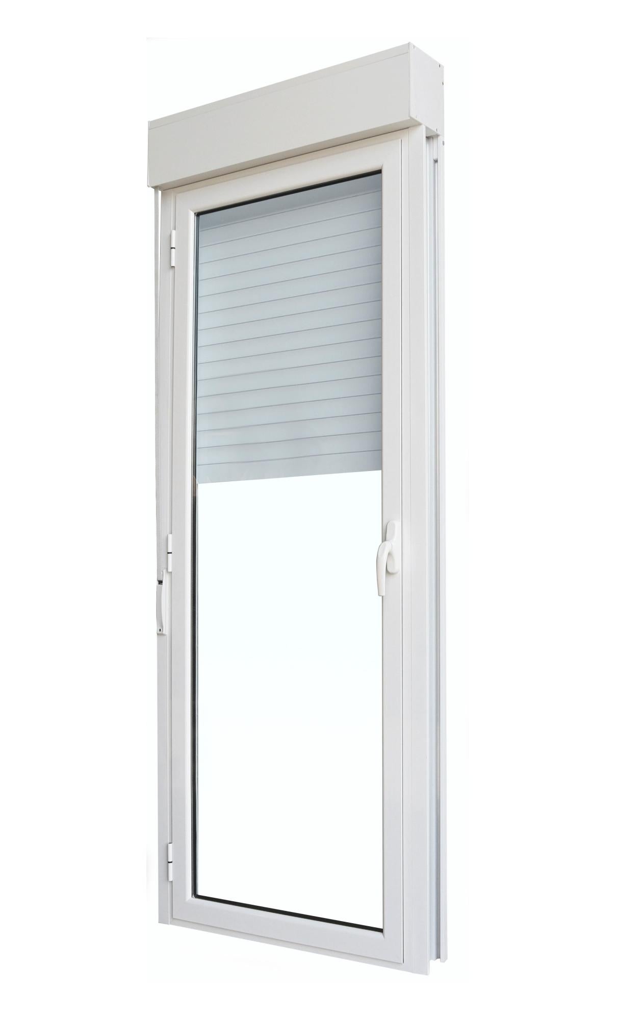 Balconera aluminio artens practicable con persiana de 90x229cm