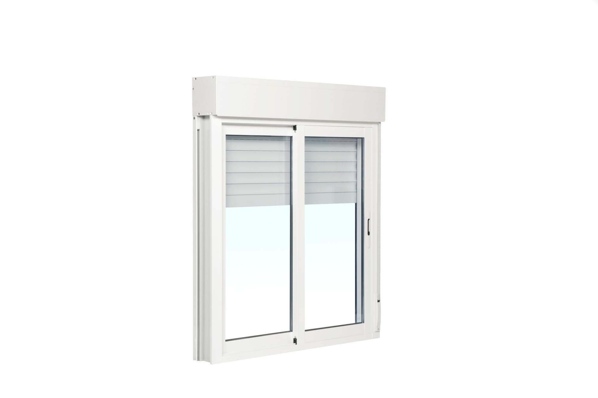 Ventana aluminio artens blanca corredera con persiana de 150x135cm de la marca ARTENS