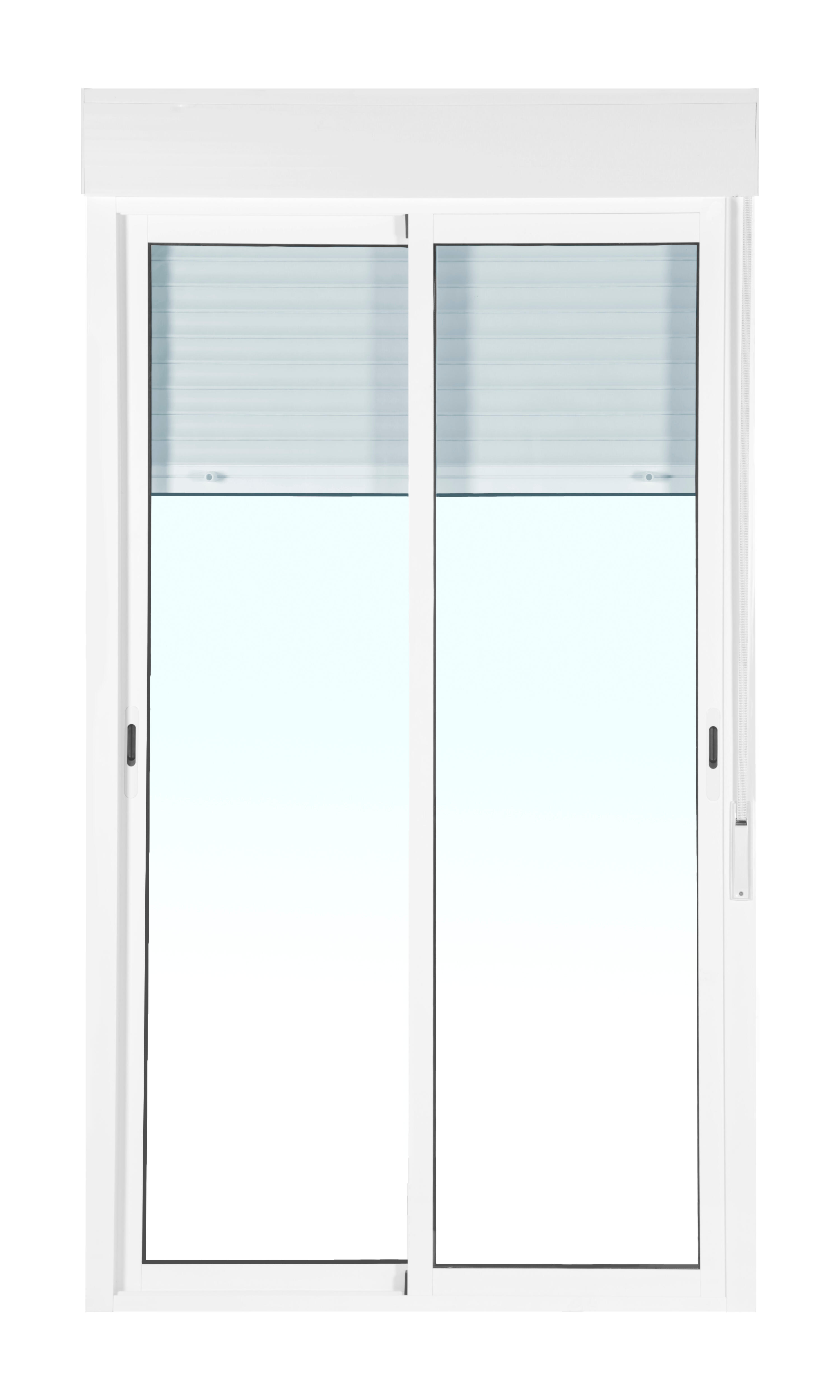 Balconera aluminio artens blanca corredera con persiana de 120x229 cm