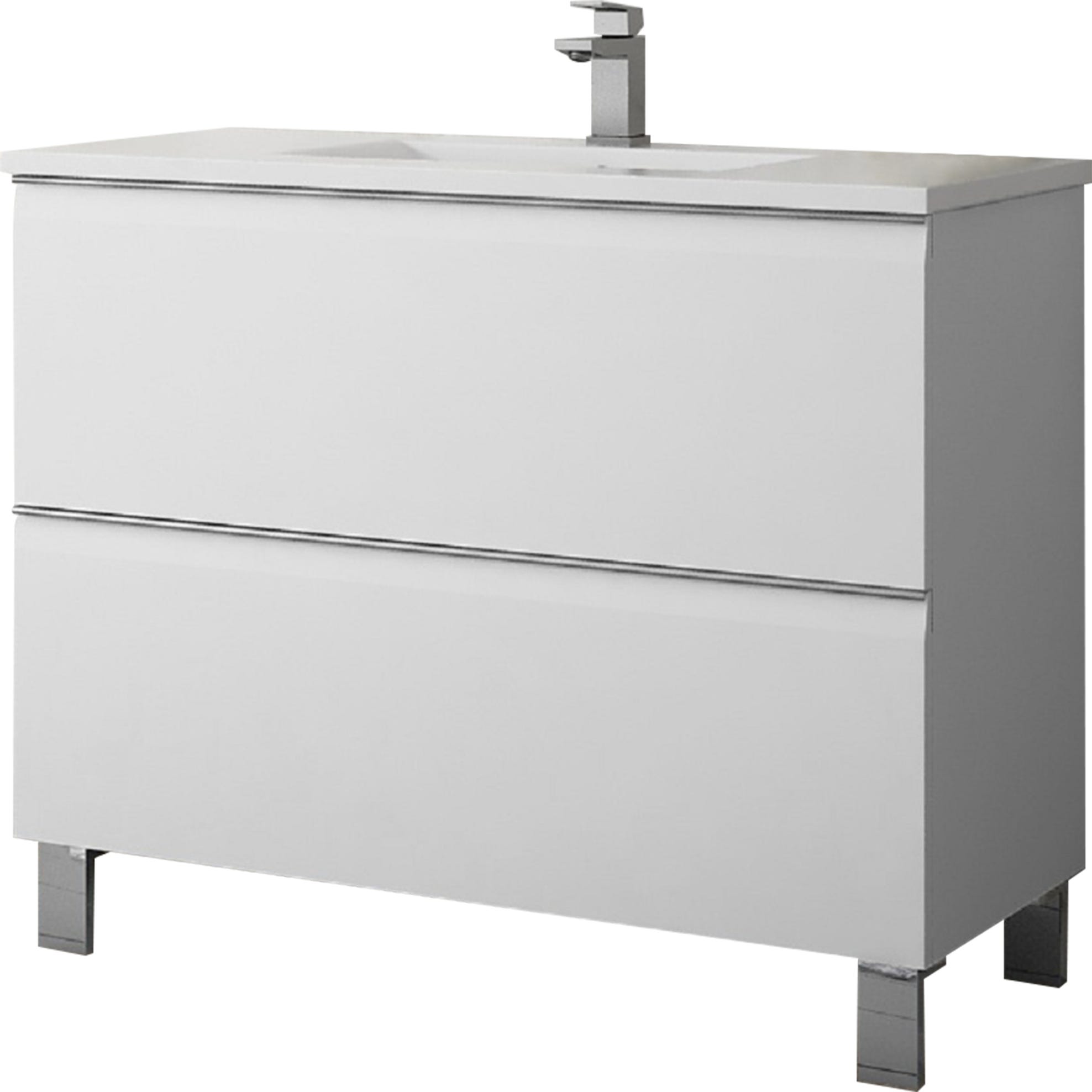 Mueble de lavabo Loira (L x An x Al: 45 x 100 x 35 cm, Blanco, Mate)