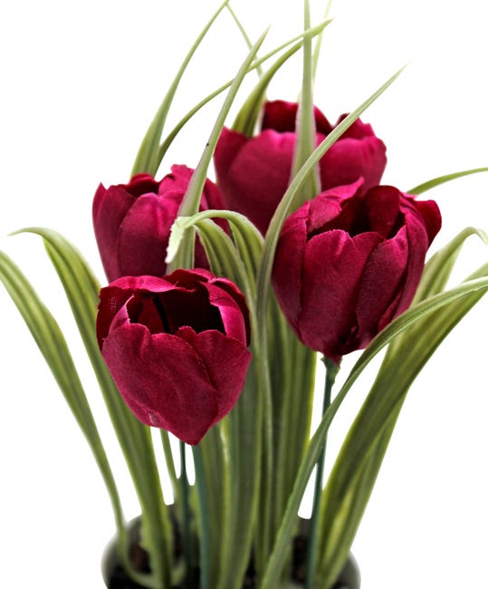 Paradoja Temporada sexo Planta artificial Tulipán Rojo Cemento 20 cm en maceta de 8 cm | Leroy  Merlin