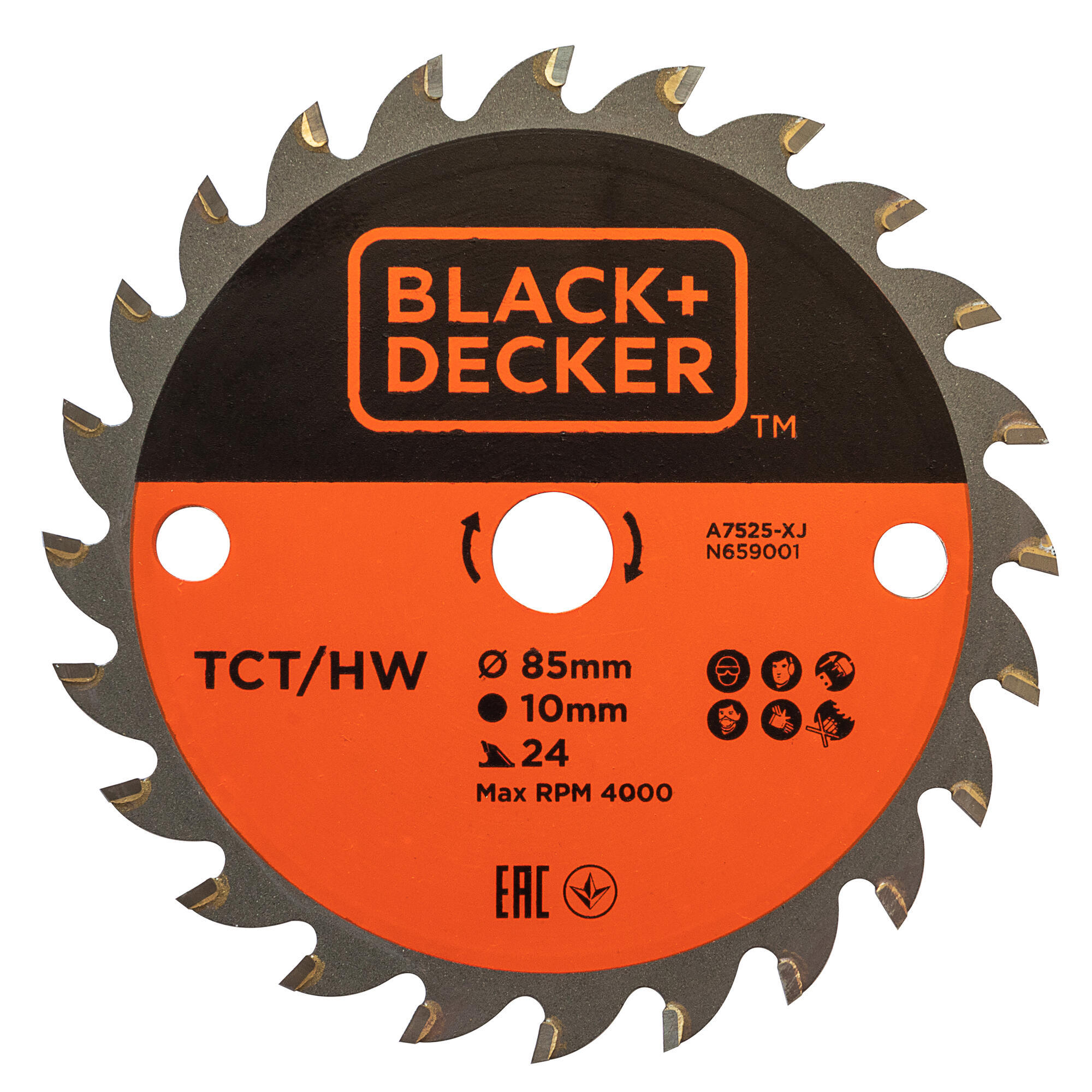 Black+ decker a7525 hoja de sierra circular tct 85x10 24t