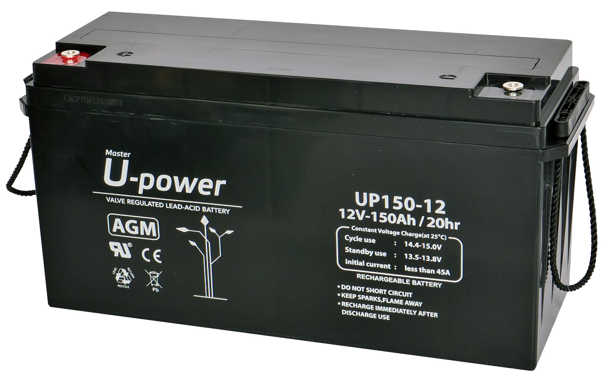 Batería solar agm u-power 12v 150ah