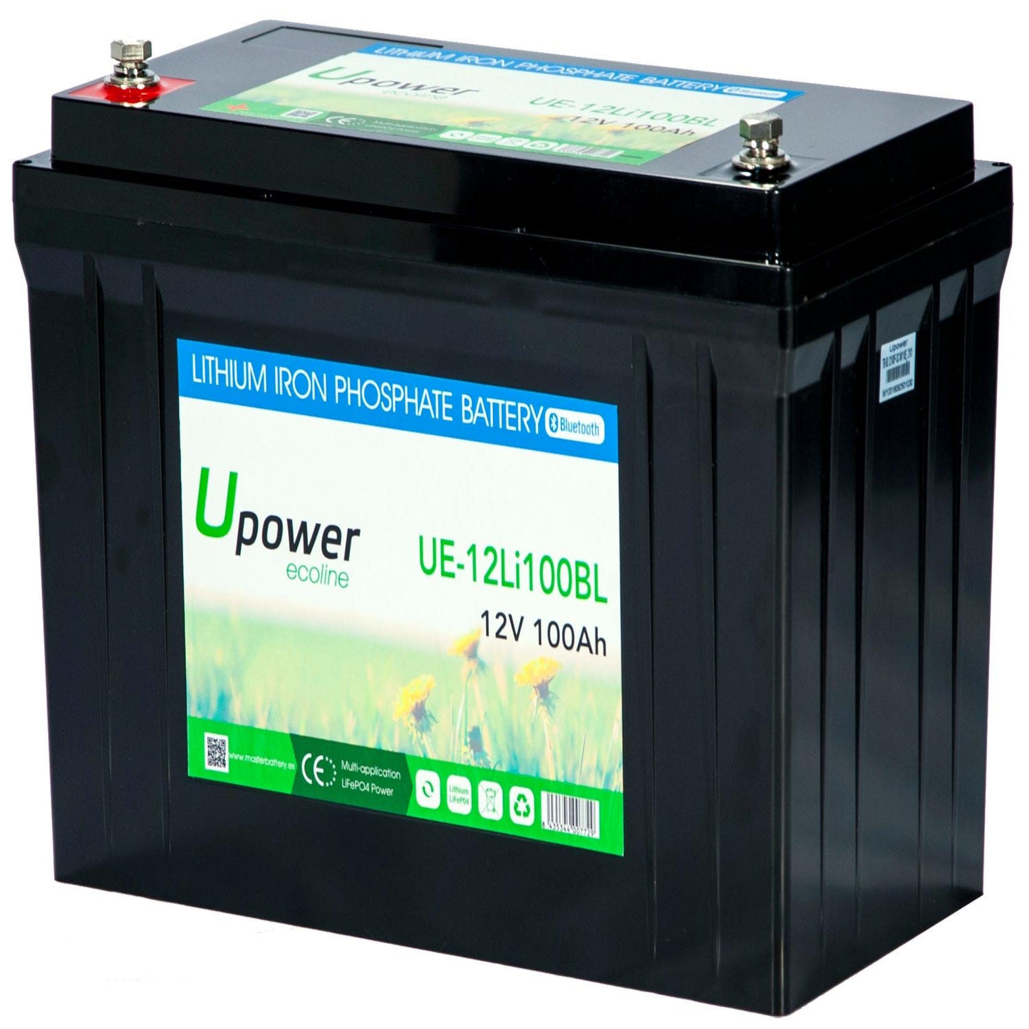 Batería de Litio con Bluetooth Upower Ecoline UE-12Li100BL 12 Voltios 100  Amperios