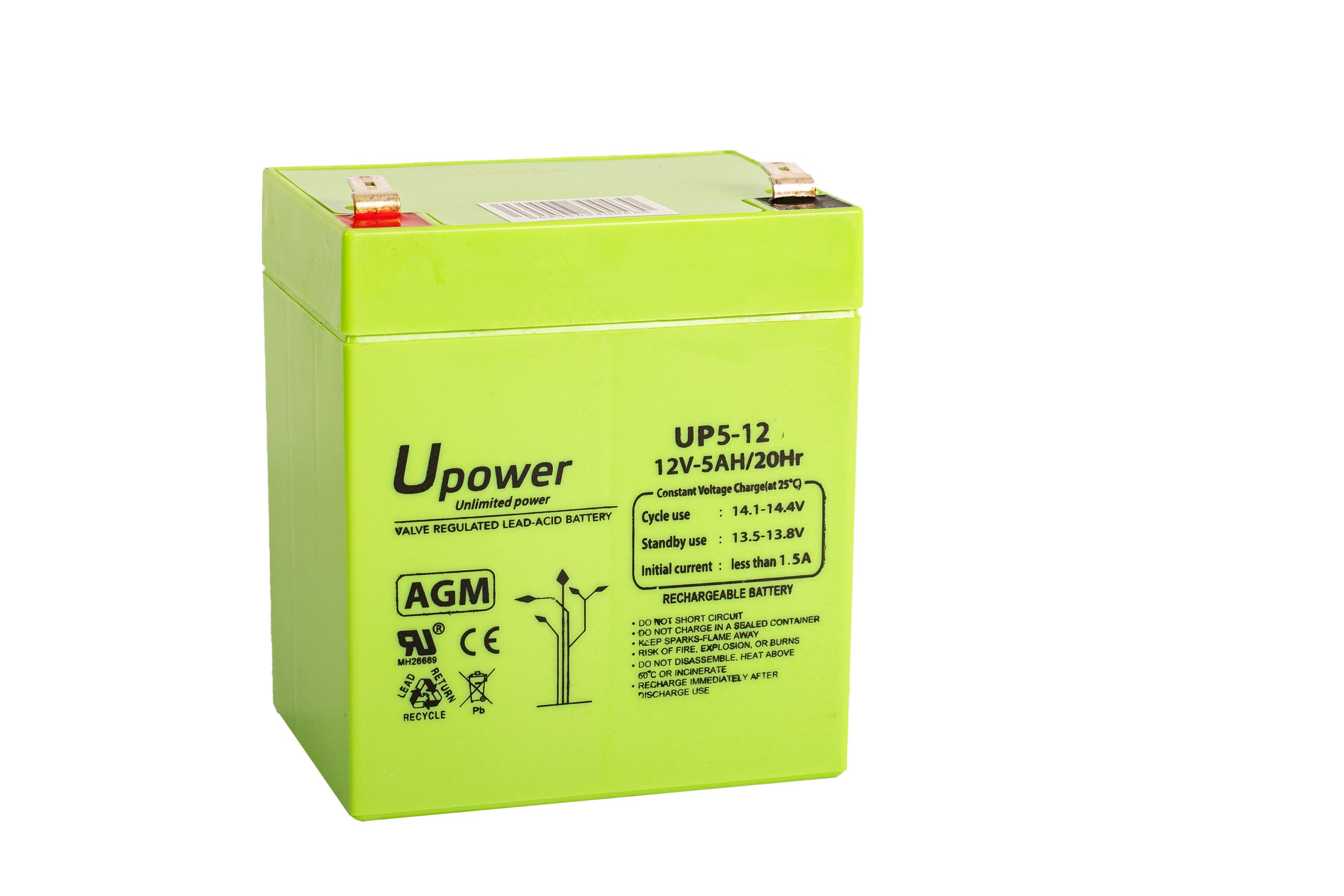Batería solar agm u-power 12v 5ah con terminal de 6.3mm