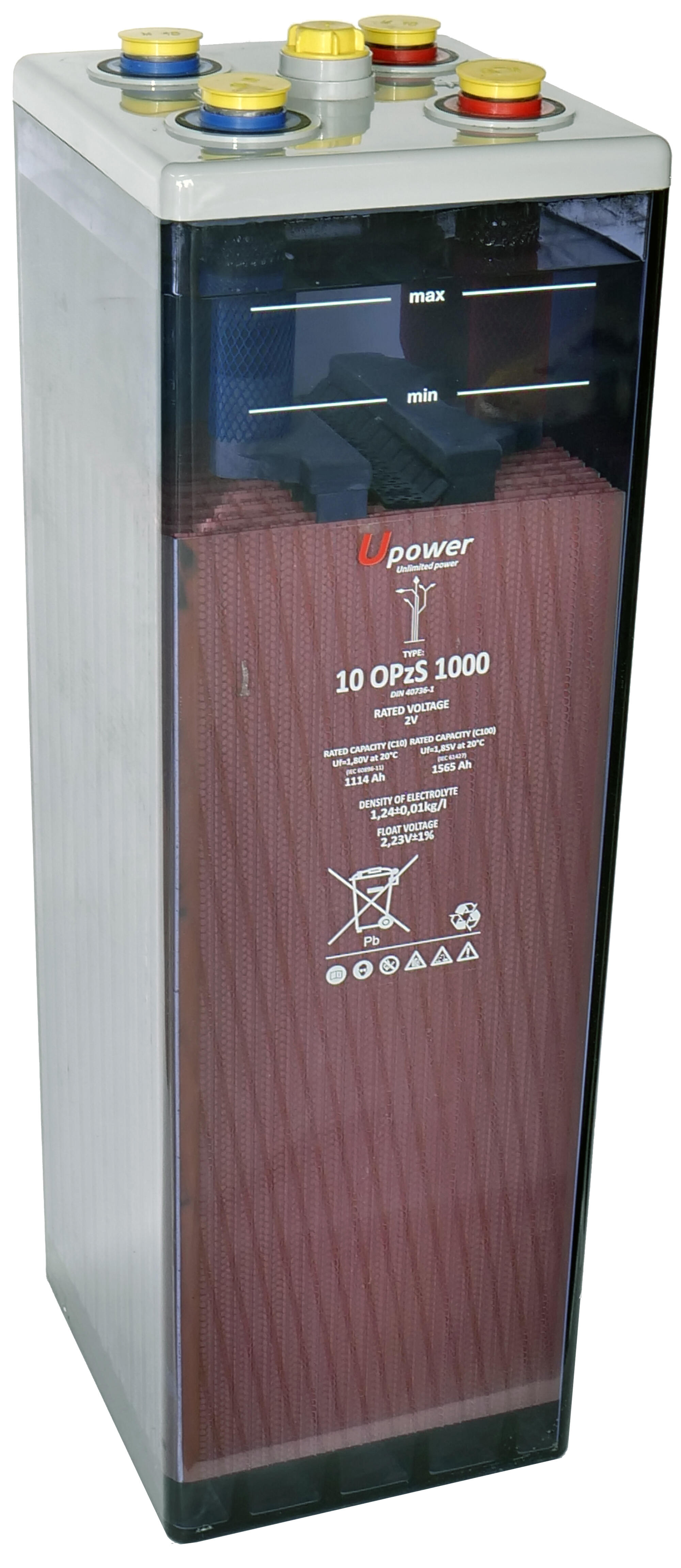 Batería solar estacionaria u-power 10 opzs 1000 2v c100 1808ah