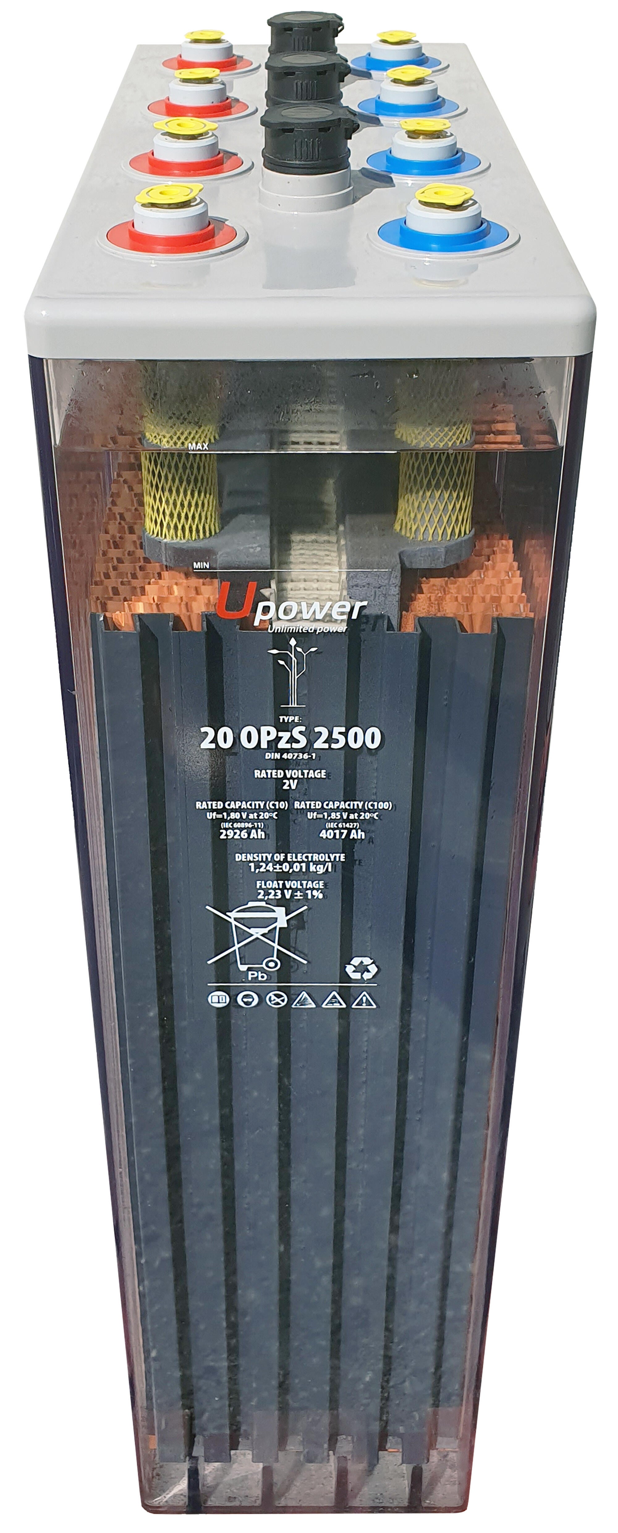 Batería solar estacionaria u-power 20 opzs 2500 2v c100 4590ah