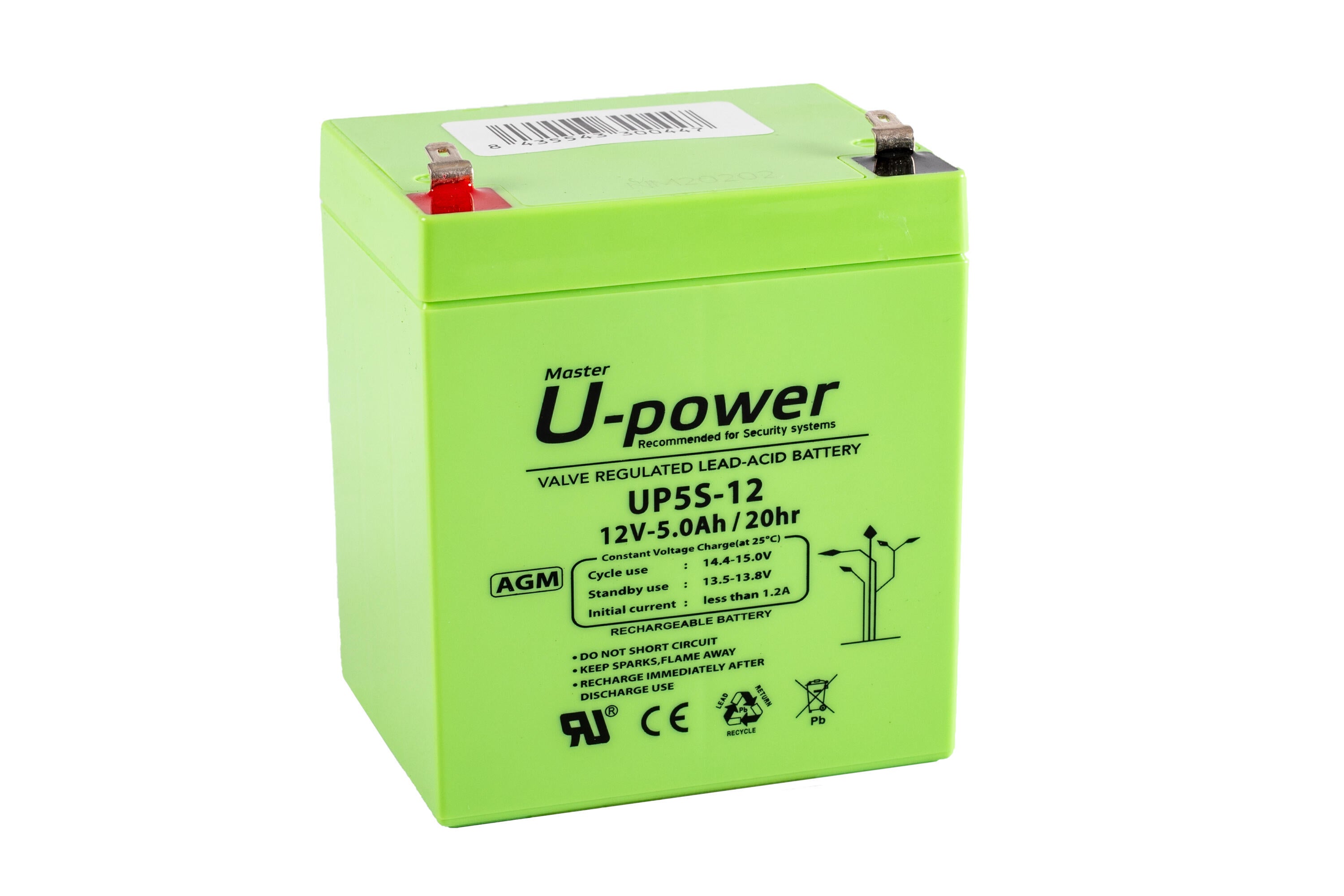 Batería solar agm u-power 12v 5ah con terminal de 4.8mm