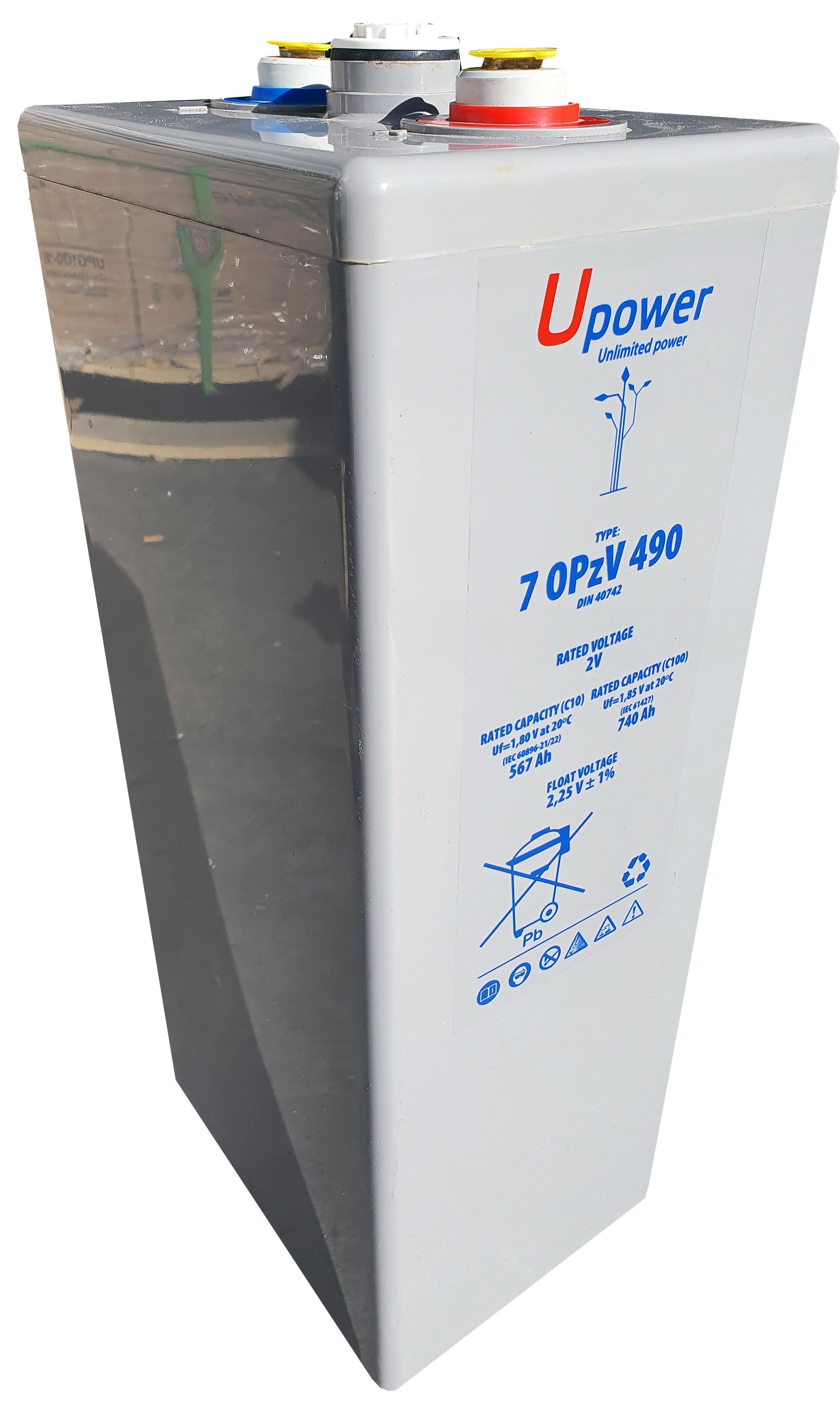 Batería solar estacionaria de gel u-power 7 opzv 490 2v c100 740ah