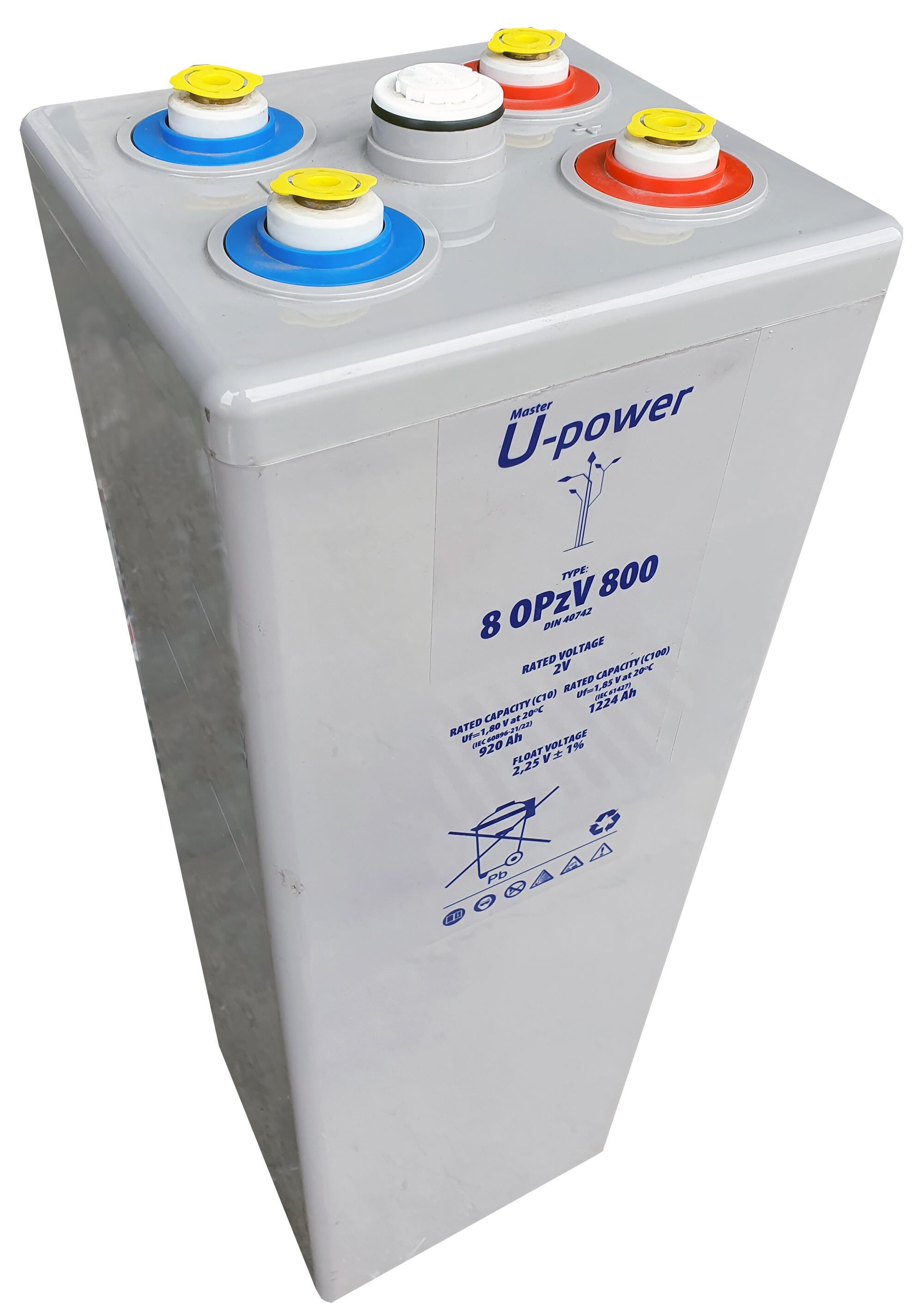 Batería solar estacionaria de gel u-power 8 opzv 800 2v c100 1224ah