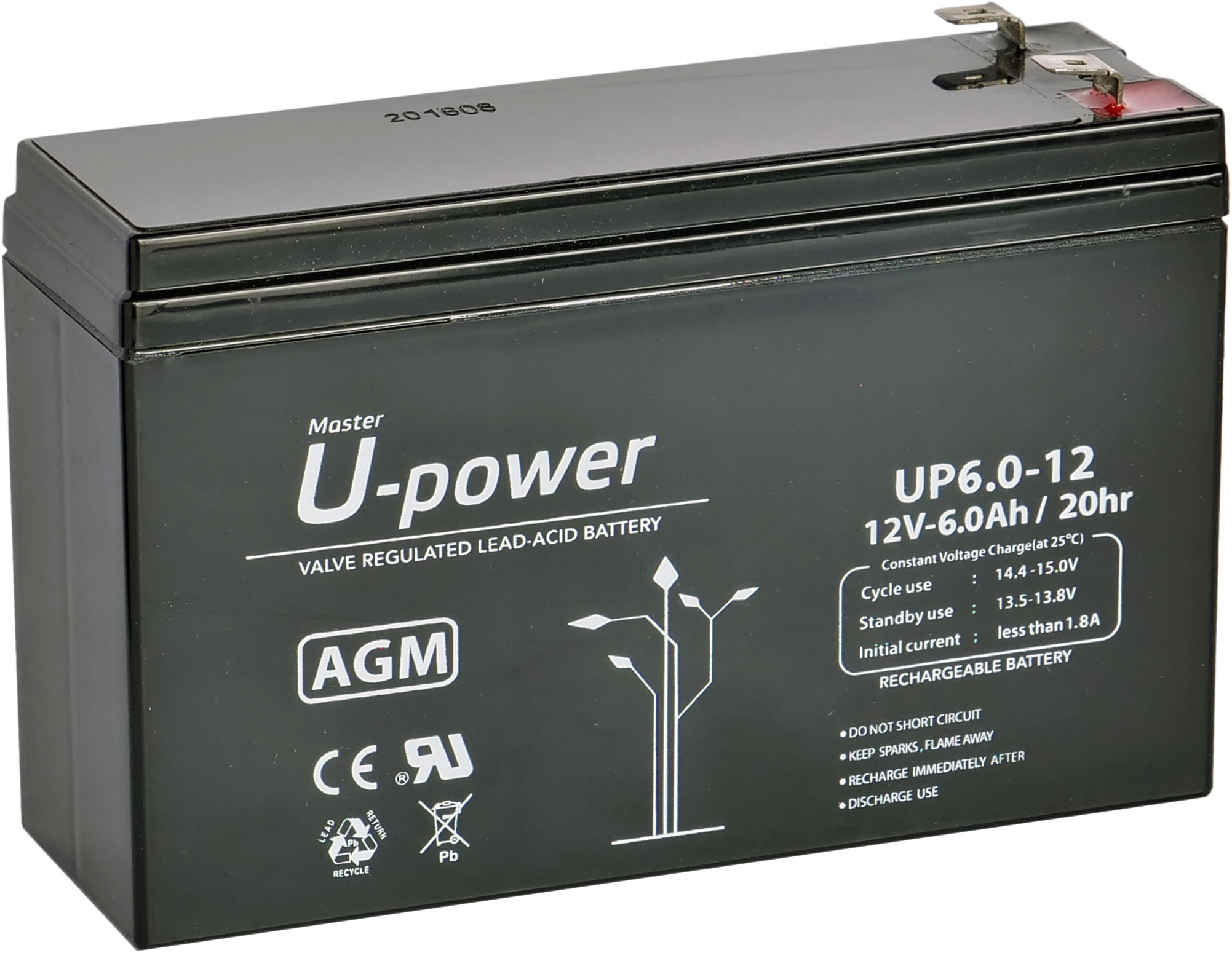 Batería solar agm u-power 12v 6ah