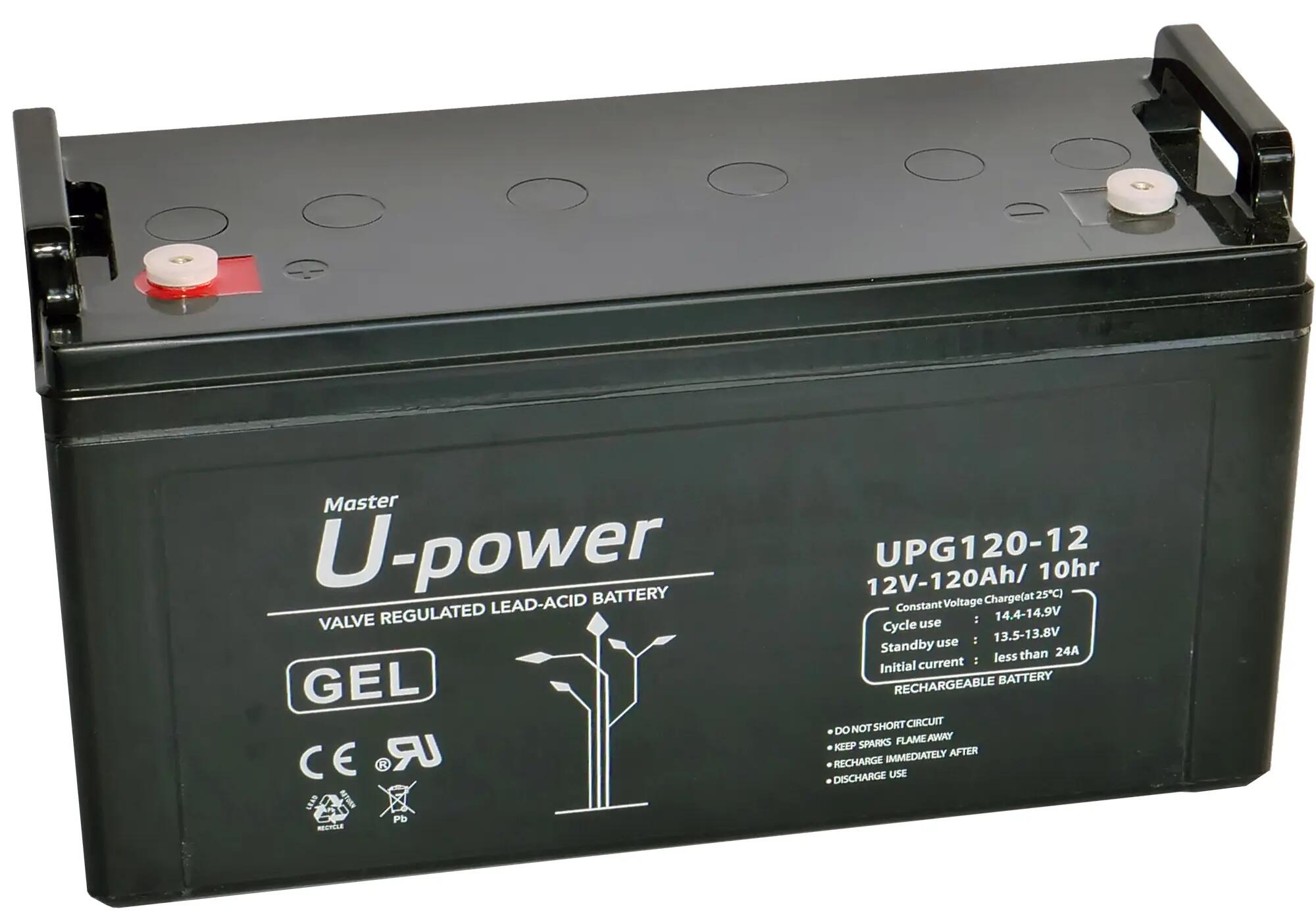 Batería solar de gel u-power 12v 120ah