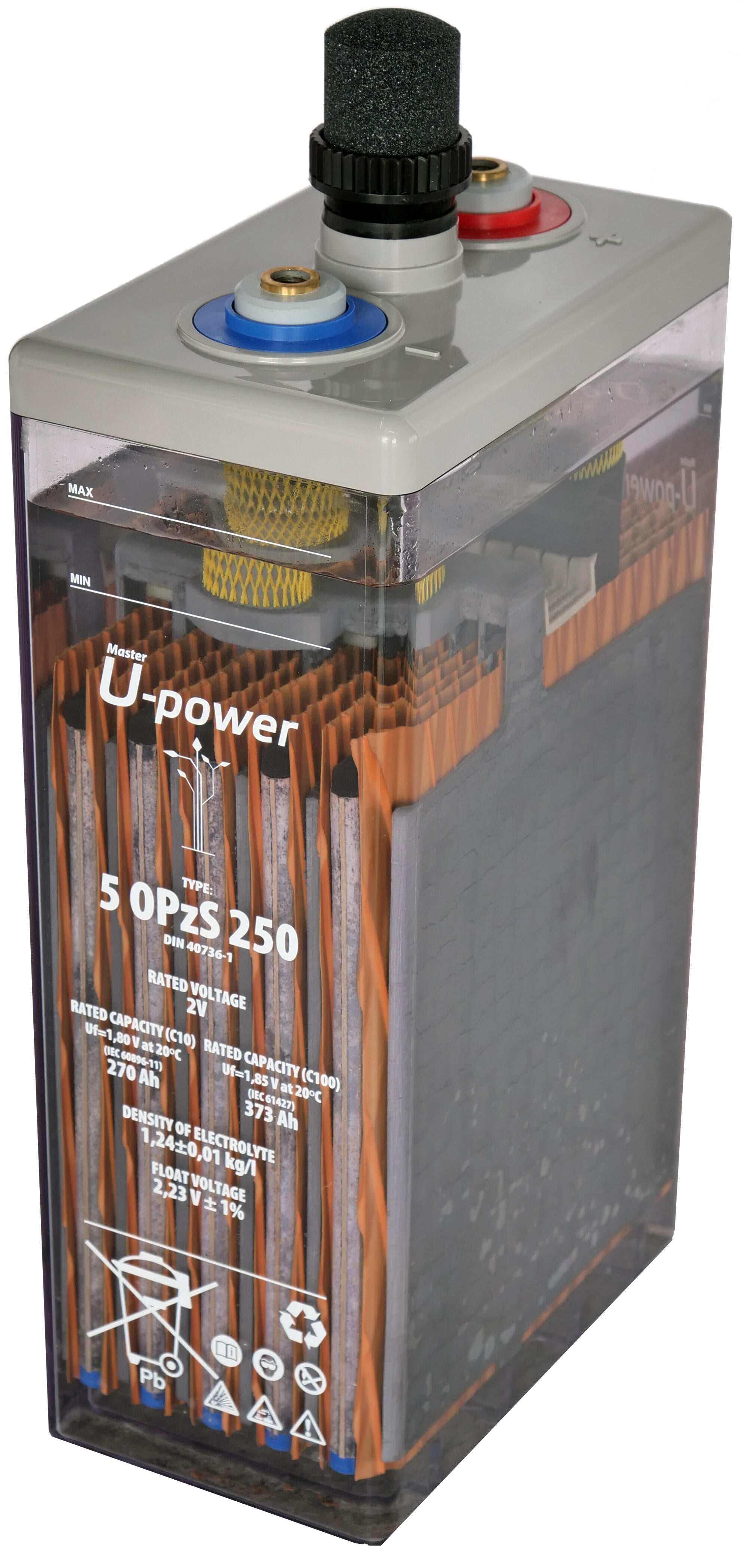 Batería solar estacionarial u-power 5 opzv 250 2v c100 425ah