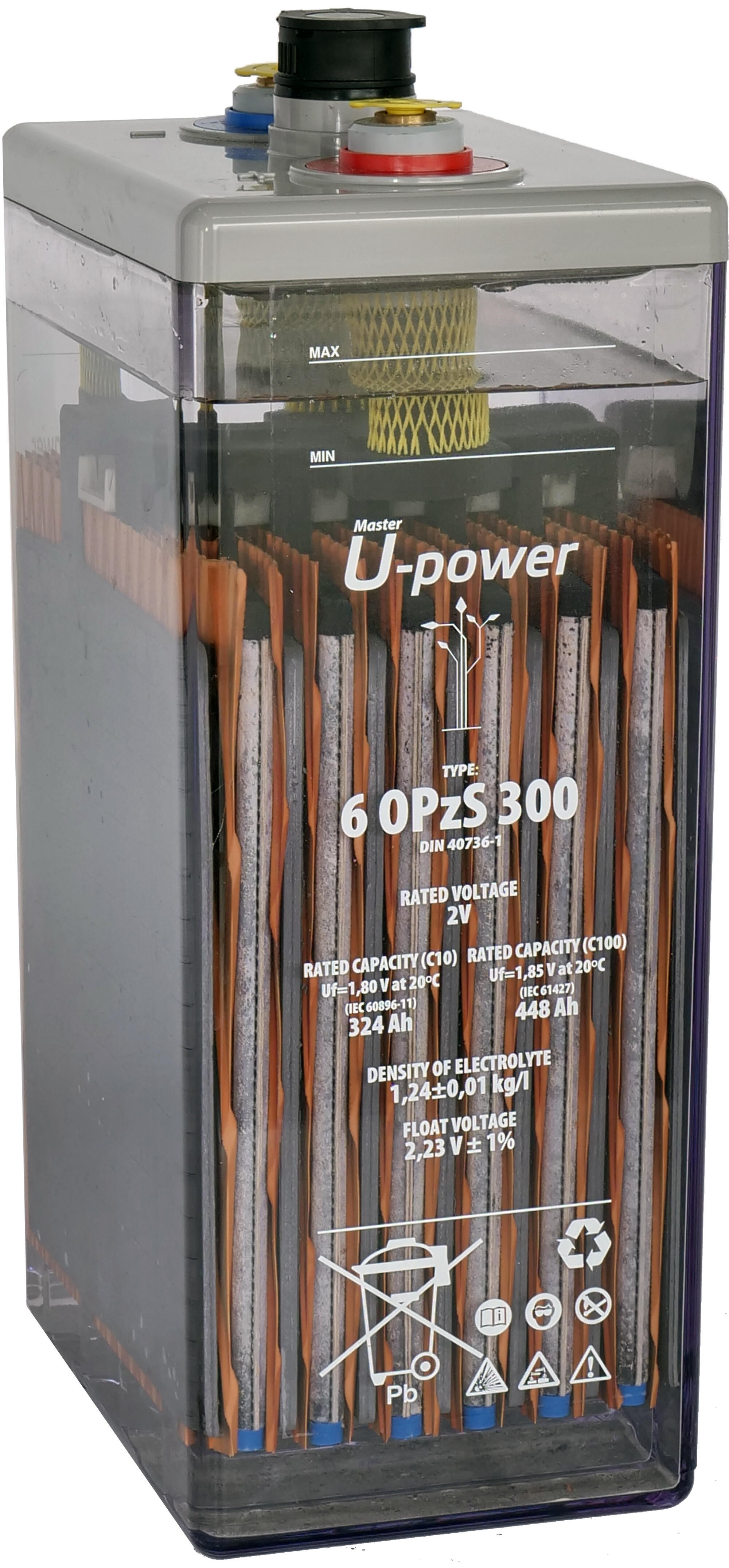 Batería solar estacionarial u-power 6 opzv 300 2v c100 505ah