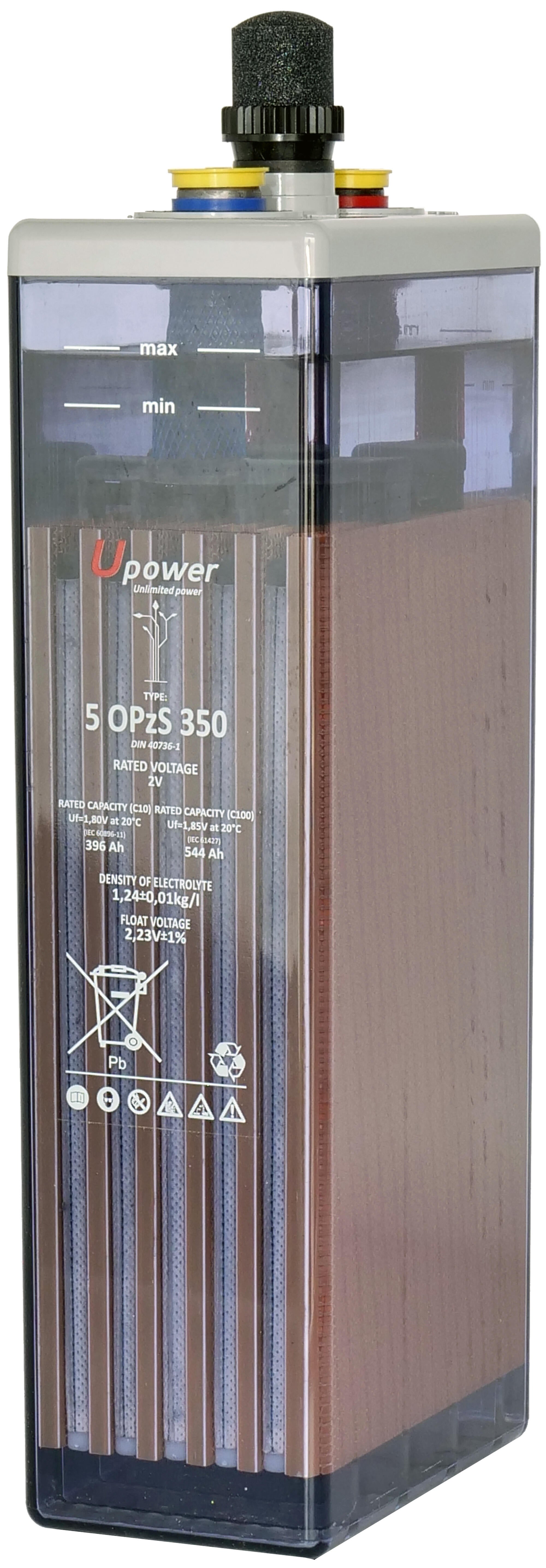 Batería solar estacionarial u-power 5 opzs 350 2v c100 627ah