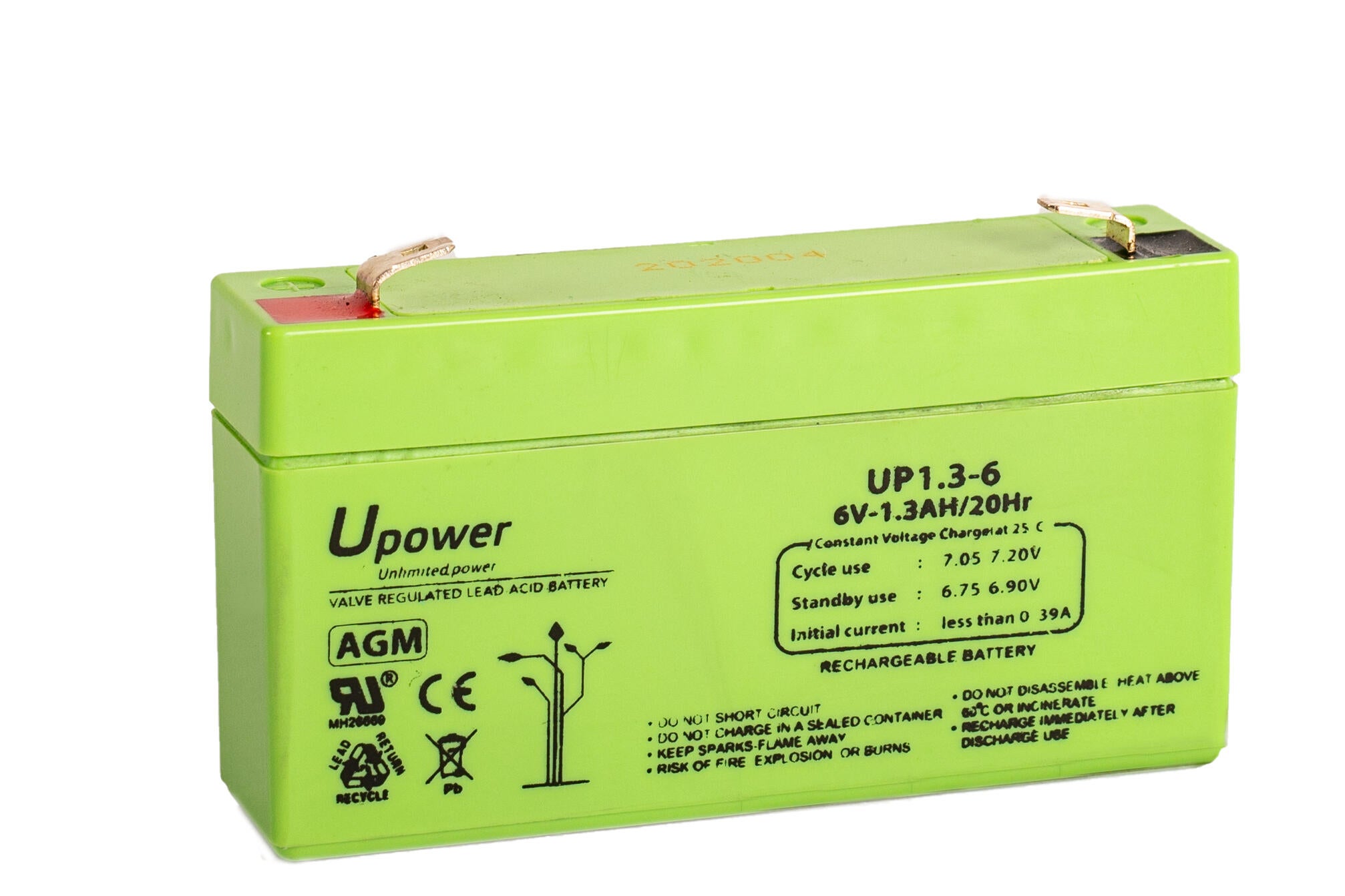 Batería solar agm u-power 6v 1.3ah