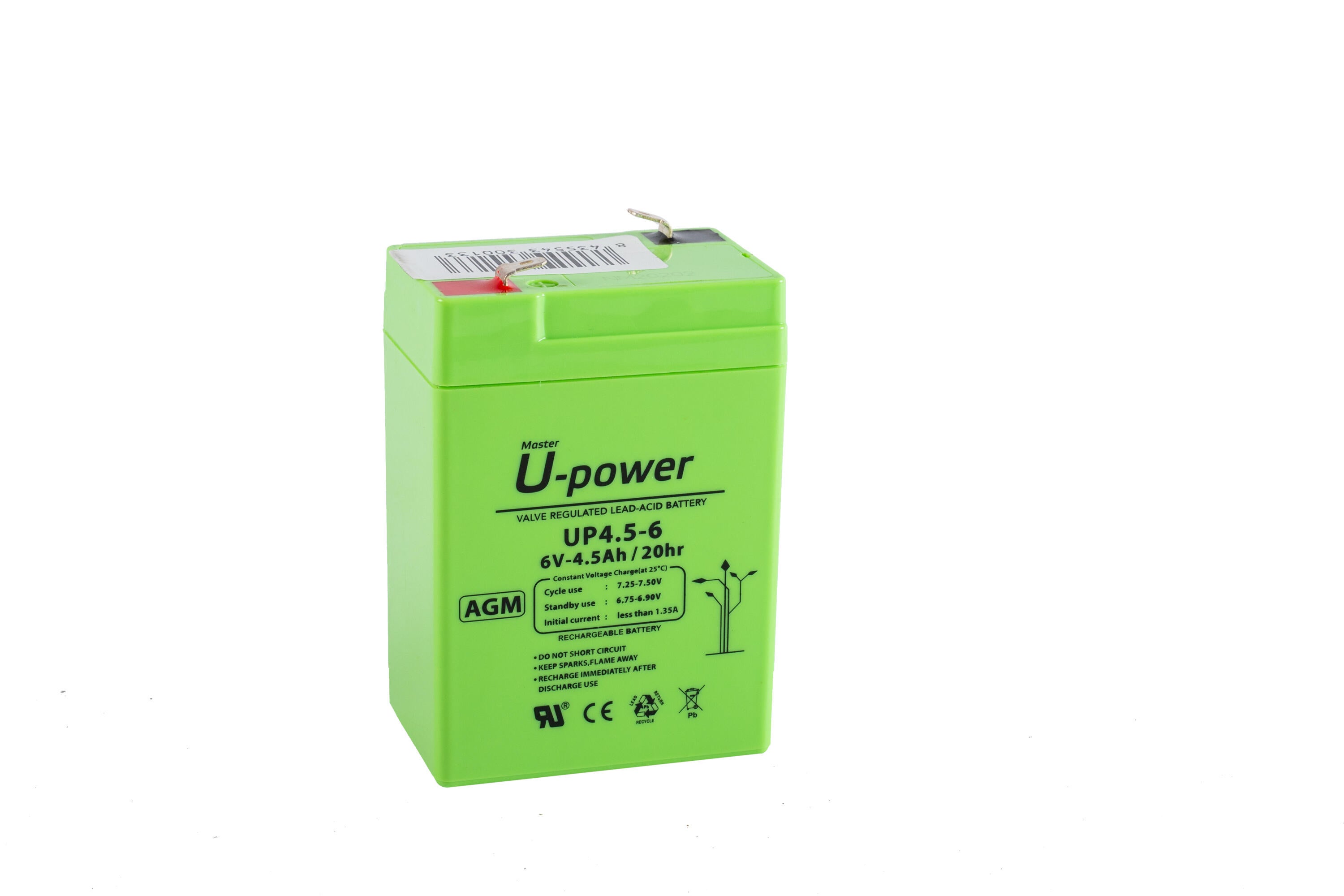 Batería solar agm u-power 6v 4.5ah