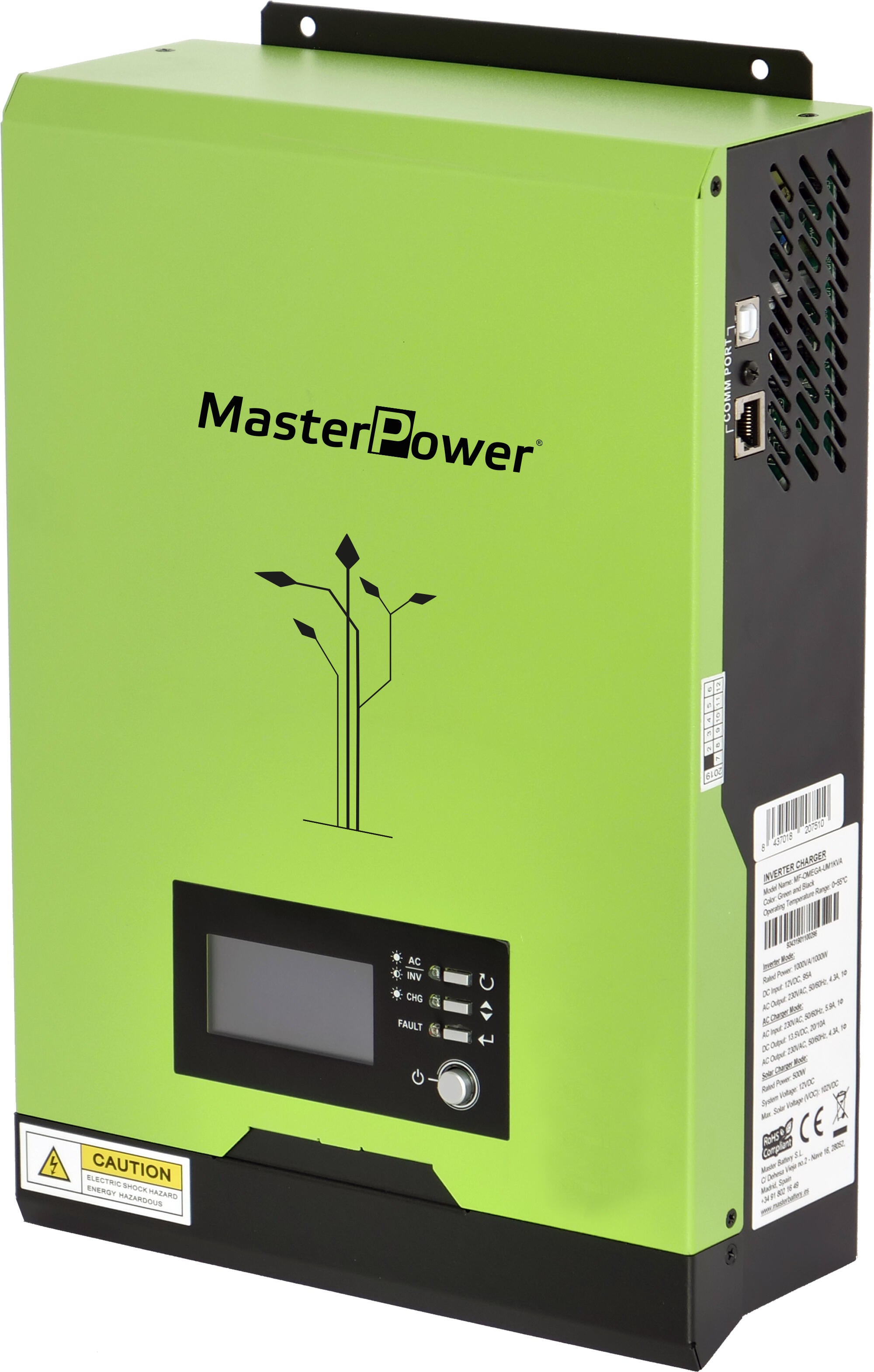 Inversor cargador master power omega um 1000w 12v + regulador 40ah