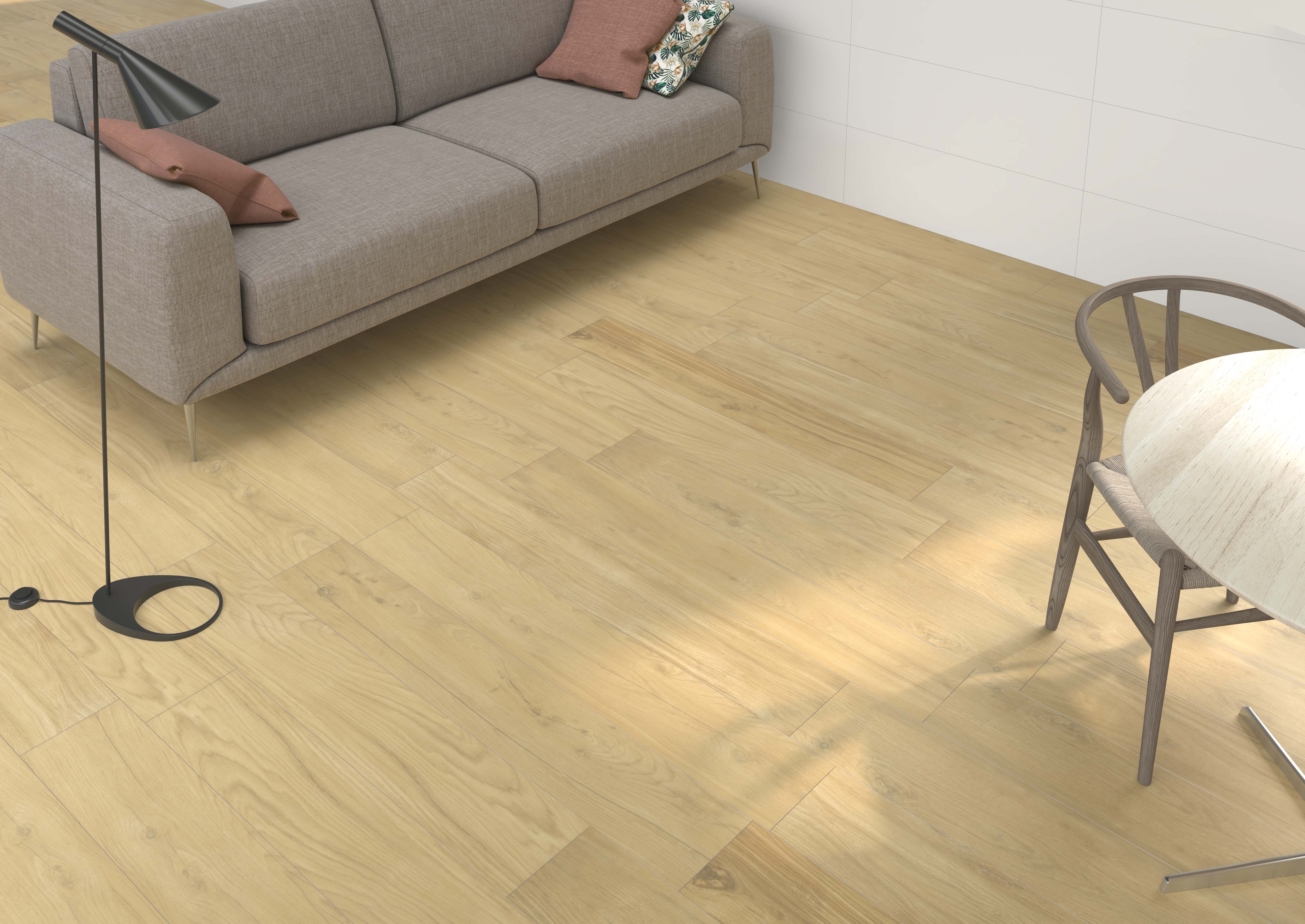 Suelo porcelánico loire efecto madera beige 20x120 cm