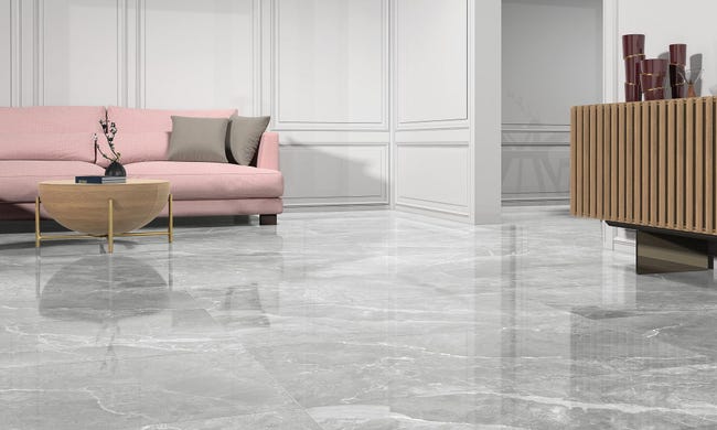 Suelo porcelánico Earthstone 60x120 cm perla interior | Leroy Merlin