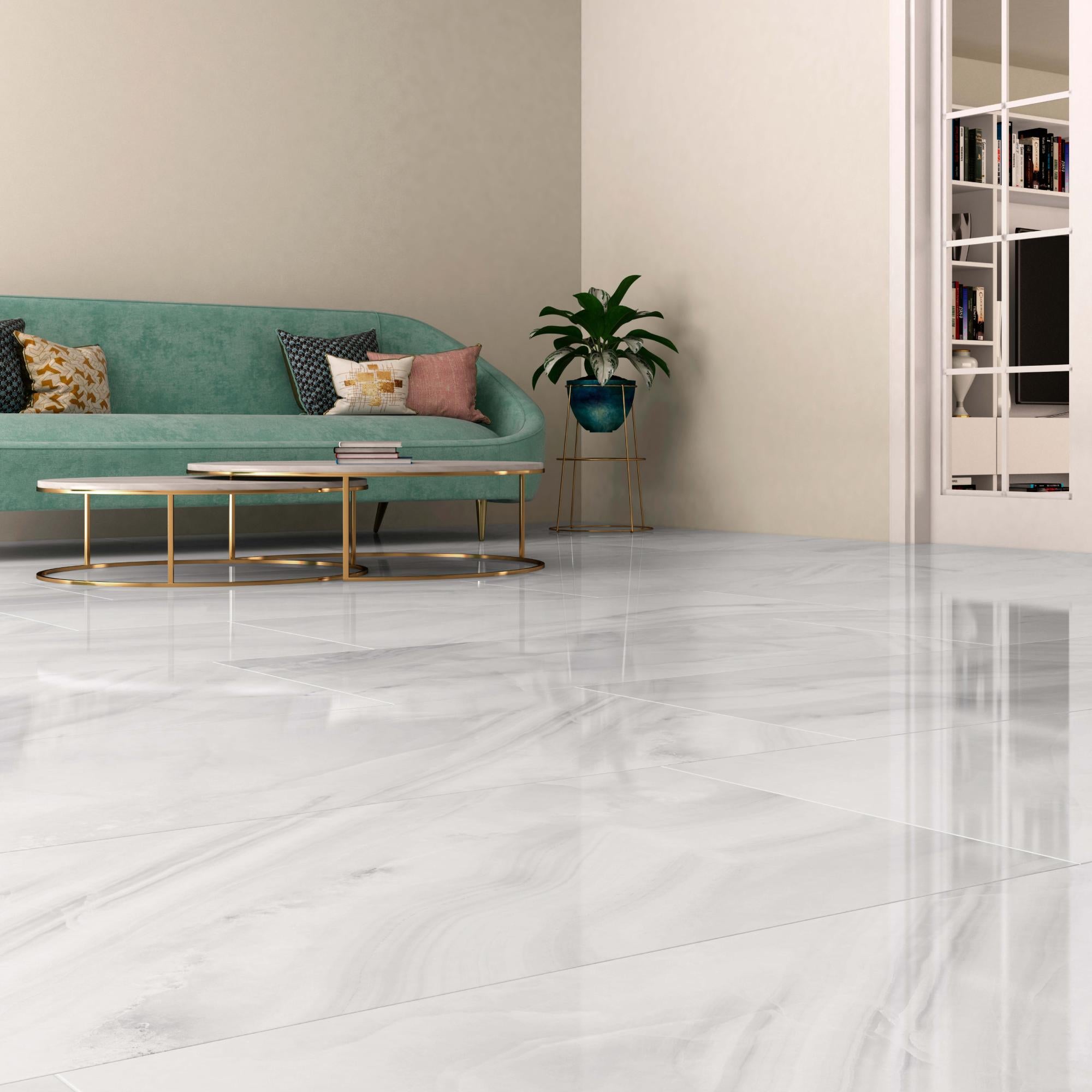 Suelo porcelánico marmi efecto mármol clear 60x120 cm c1 artens de la marca ARTENS