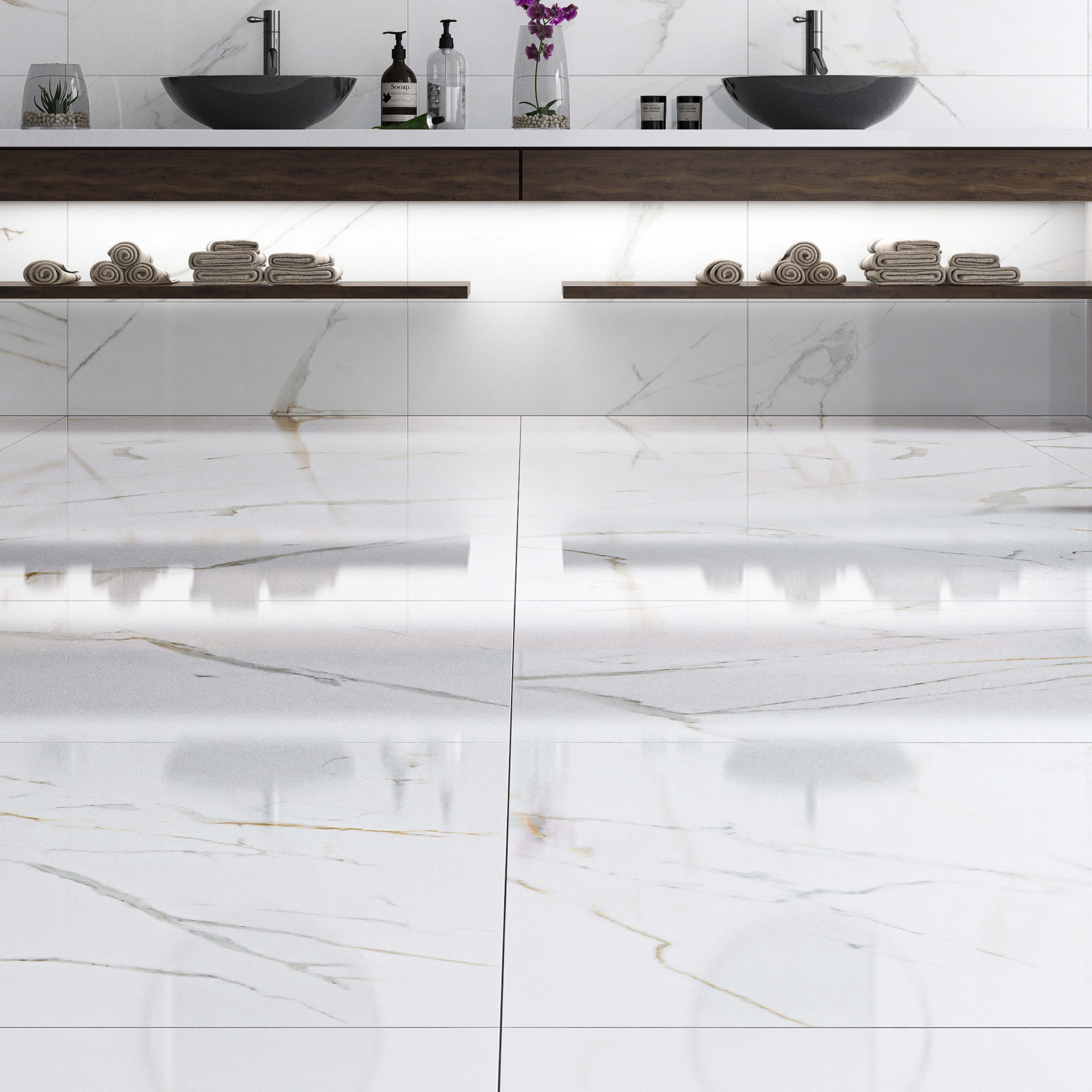 Bianco Carrara salpicadero cocina adhesivo formato horizontal