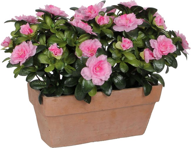 Planta artificial Azalea rosa de 27 cm de altura | Leroy Merlin