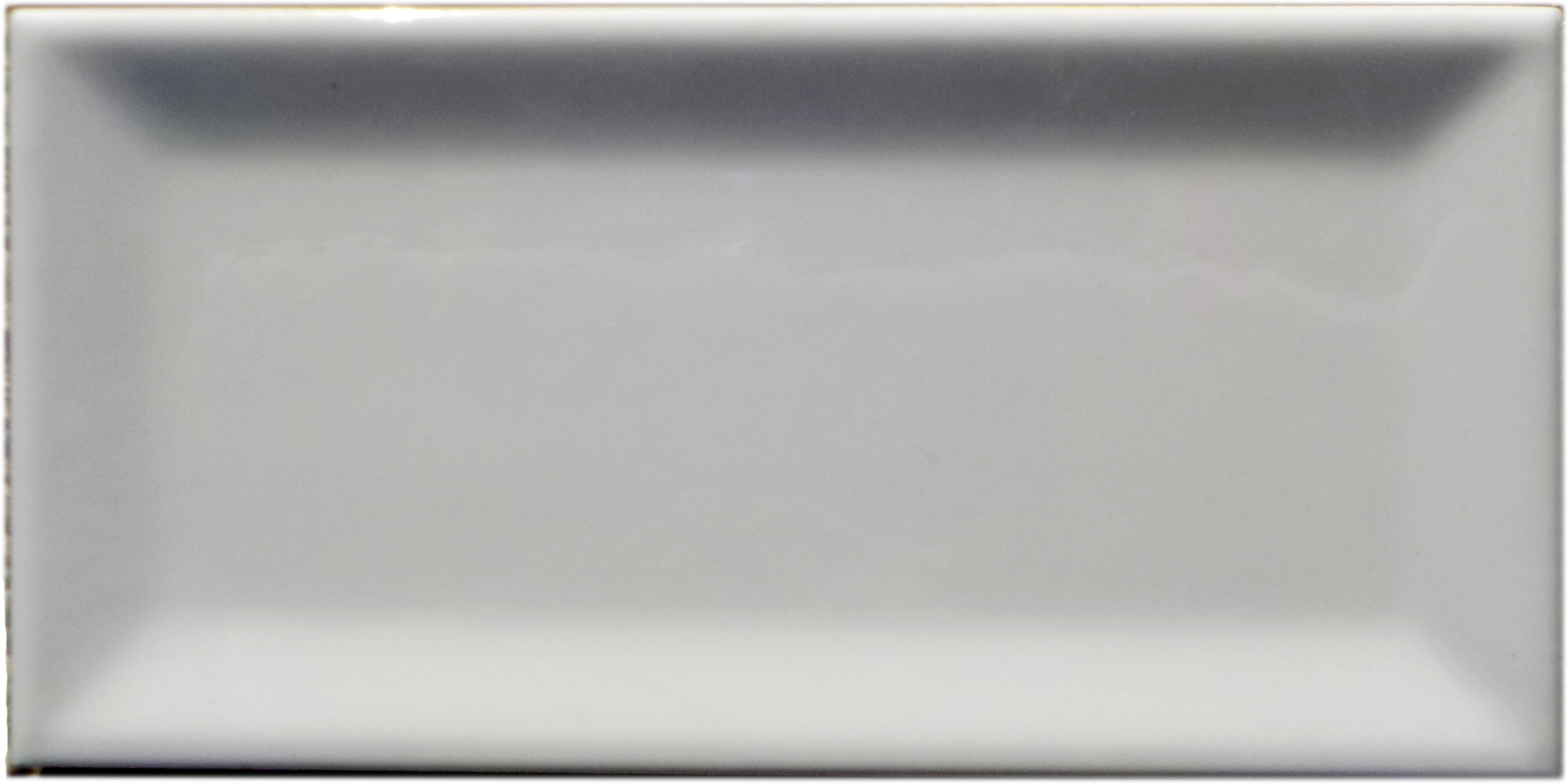 Azulejo cerámico verso efecto borde biselado gris 7.5x15 cm