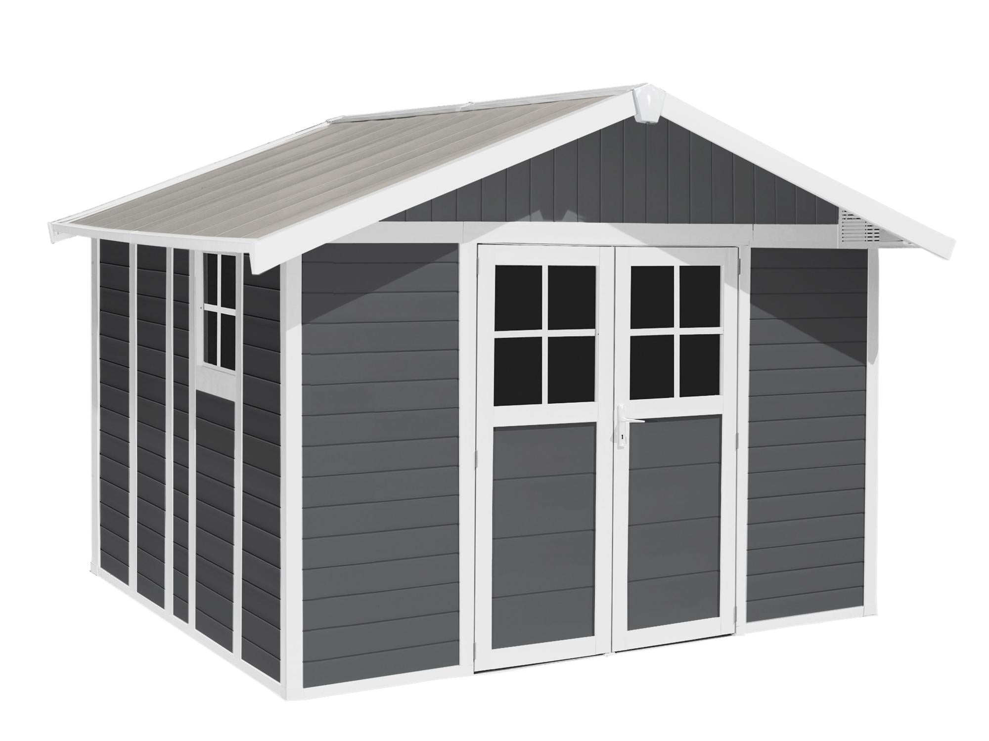 Caseta de resina deco gris oscuro de 72x180x80 cm y 11.21 m2 de la marca GROSFILLEX